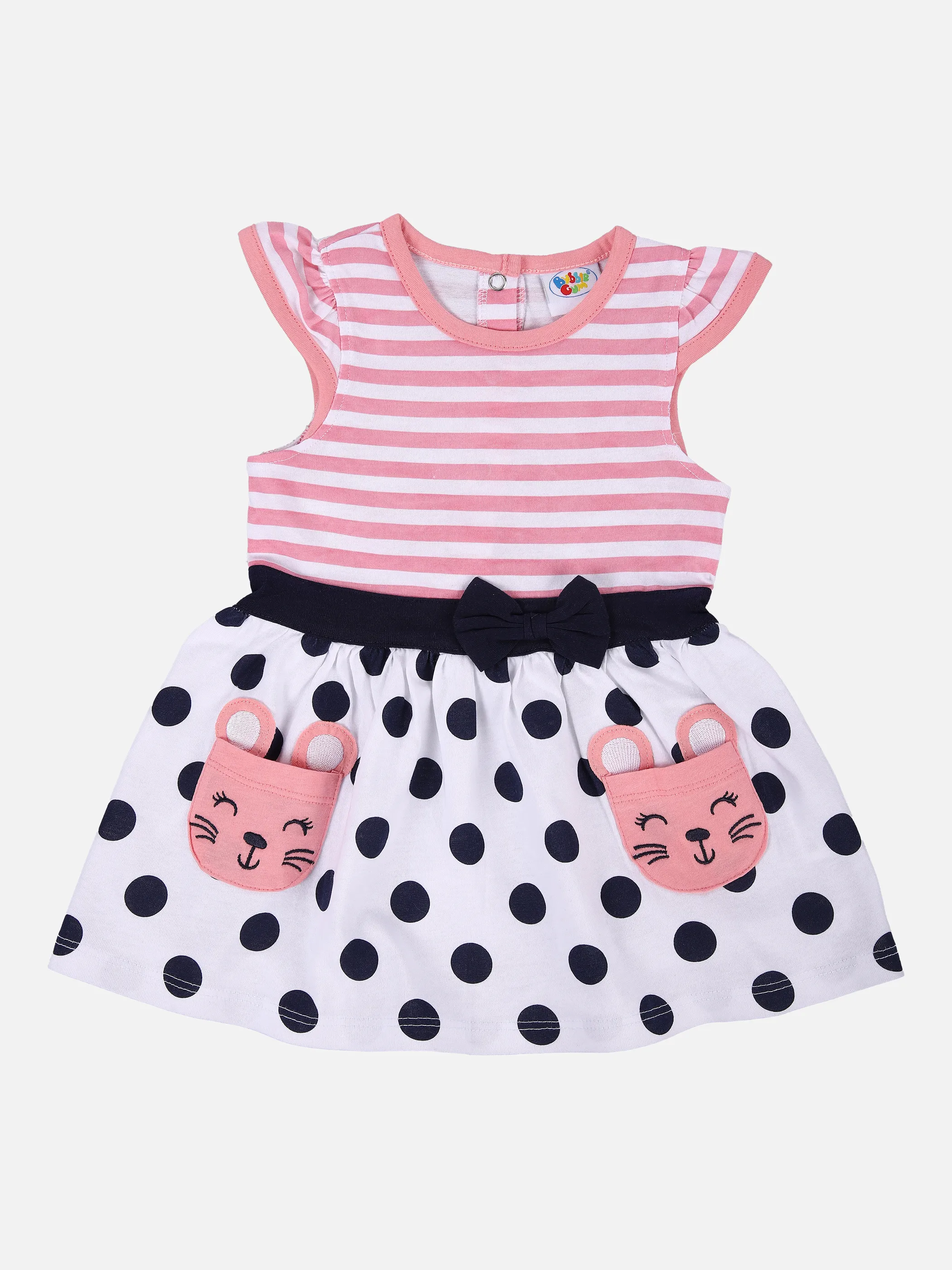 Bubble Gum BG Kleid in weiß mit pinkenen Weiß 851145 WEIß/PINK 1 Bubble Gum BG Kleid in weiß mit pinkenen Weiß 851145 WEIß/PINK 1