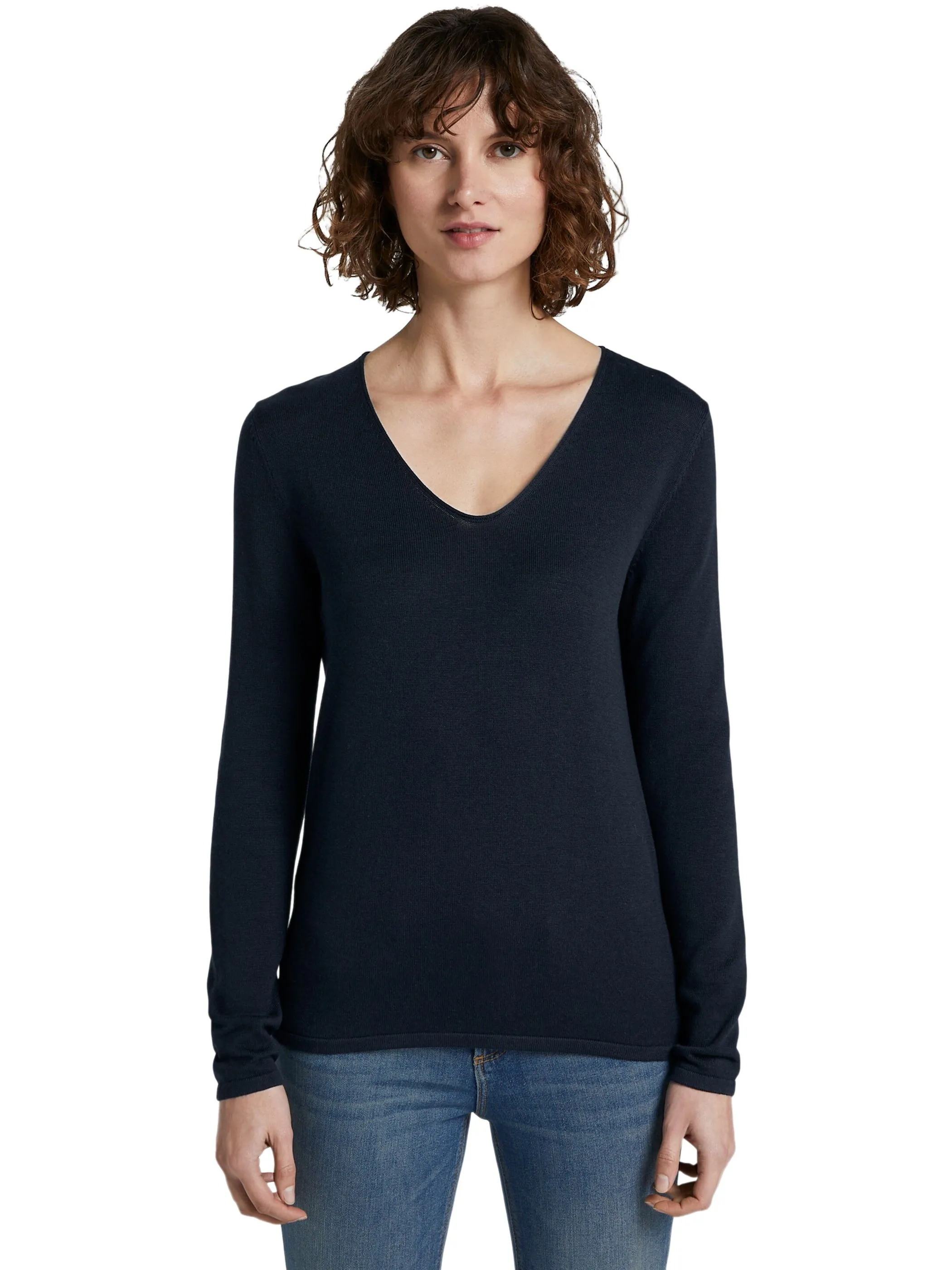 Tom Tailor 1012976 NOS sweater basic v-neck Blau 824304 10668 4