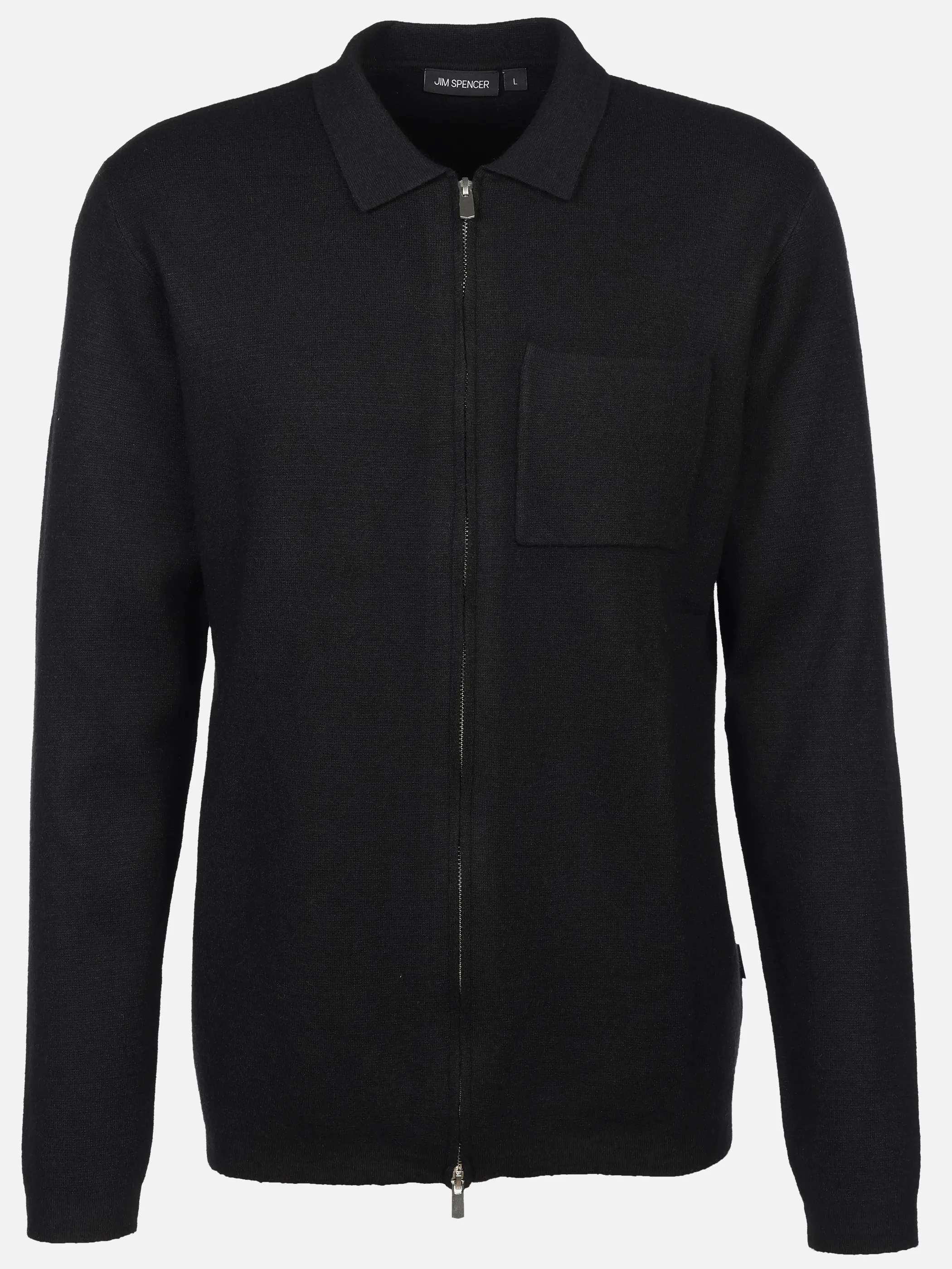 Jim Spencer He. Strickjacke RV Polokragen Schwarz 931163 BLACK 1