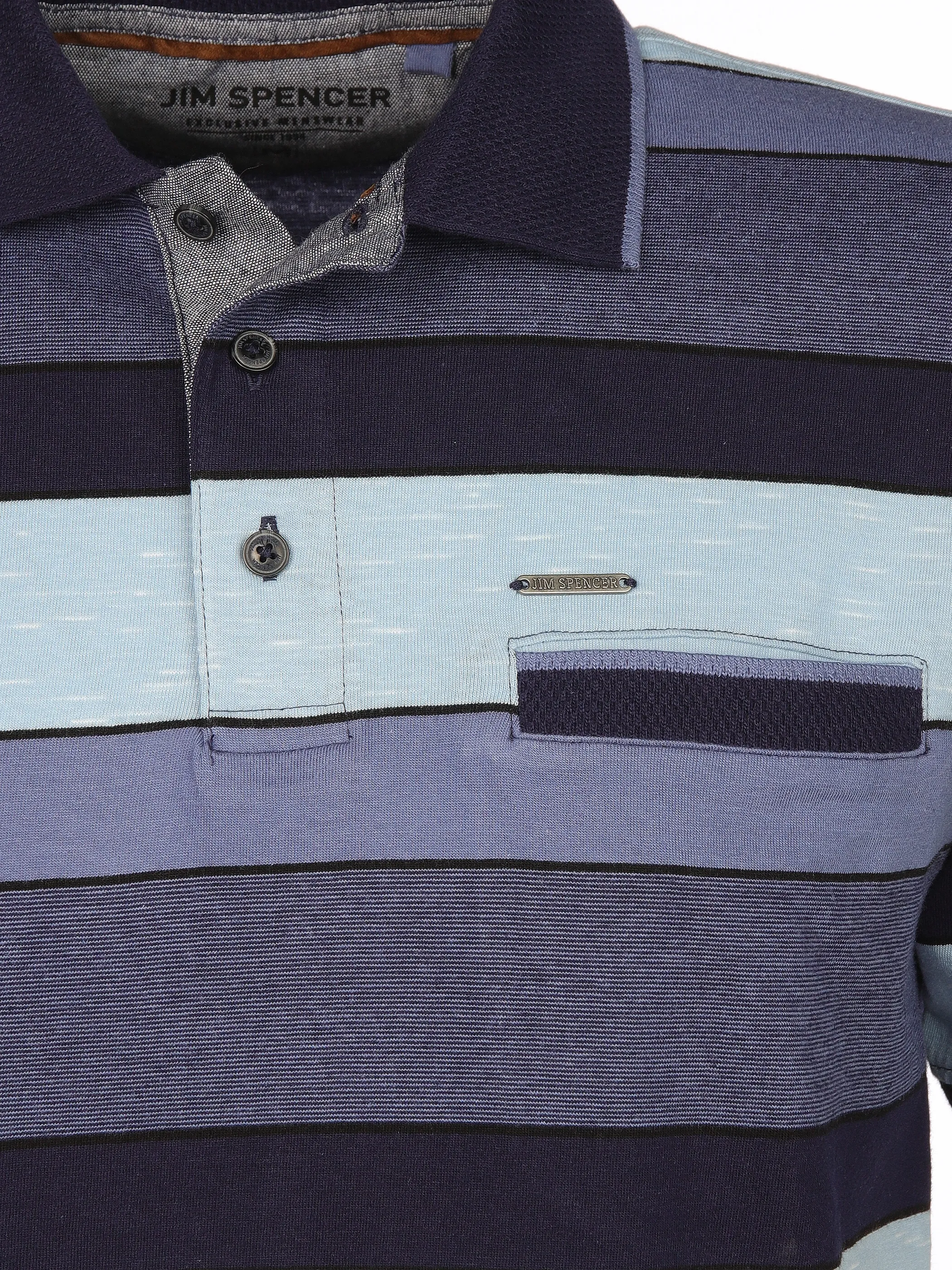 Jim Spencer He. Poloshirt 1/2 Arm Ringel Space Blau 910837 NAVY 3 Jim Spencer He. Poloshirt 1/2 Arm Ringel Space Blau 910837 NAVY 3