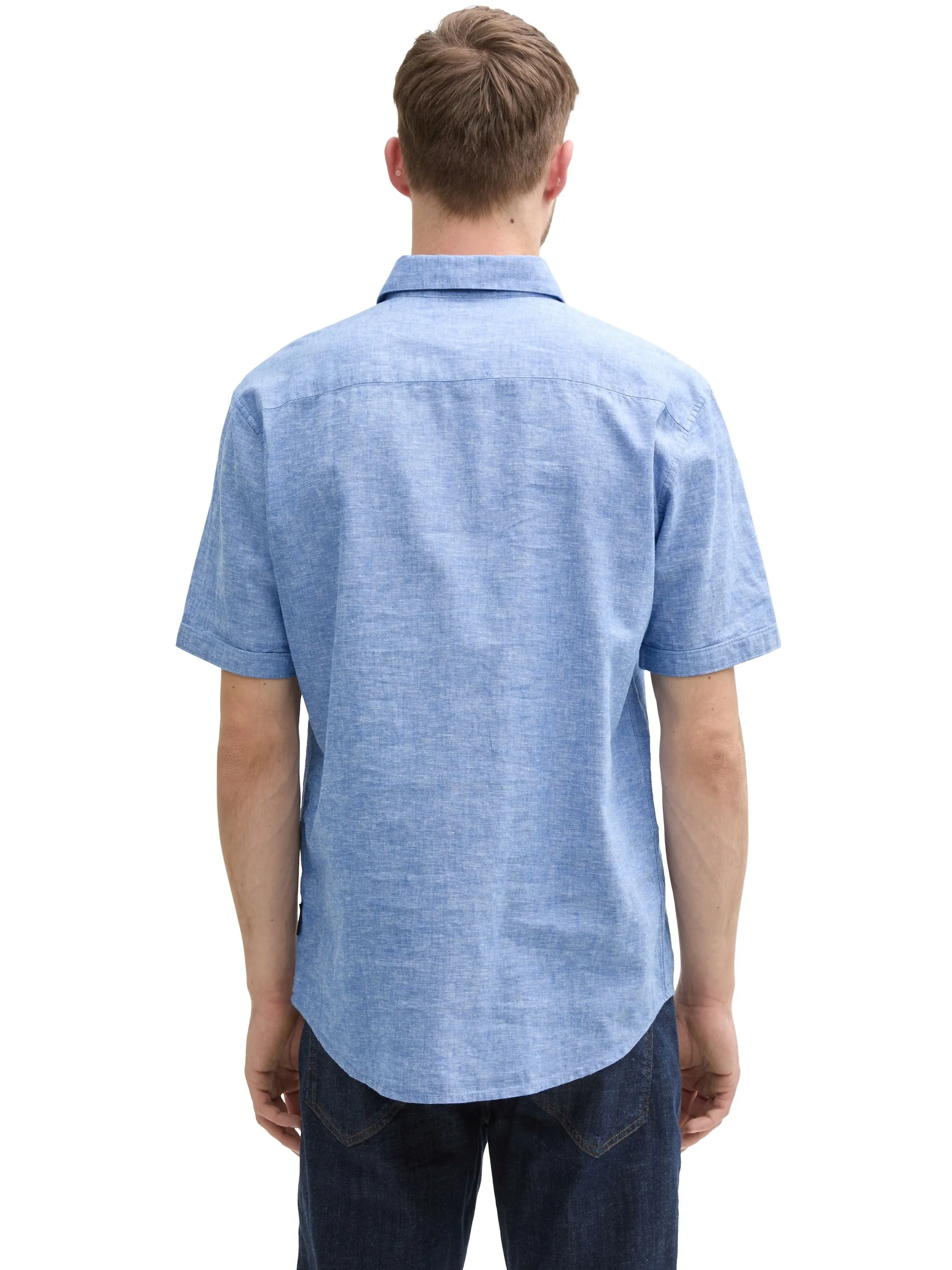 Tom Tailor 1045098 NOS cotton linen shirt Blau 905890 37199 3