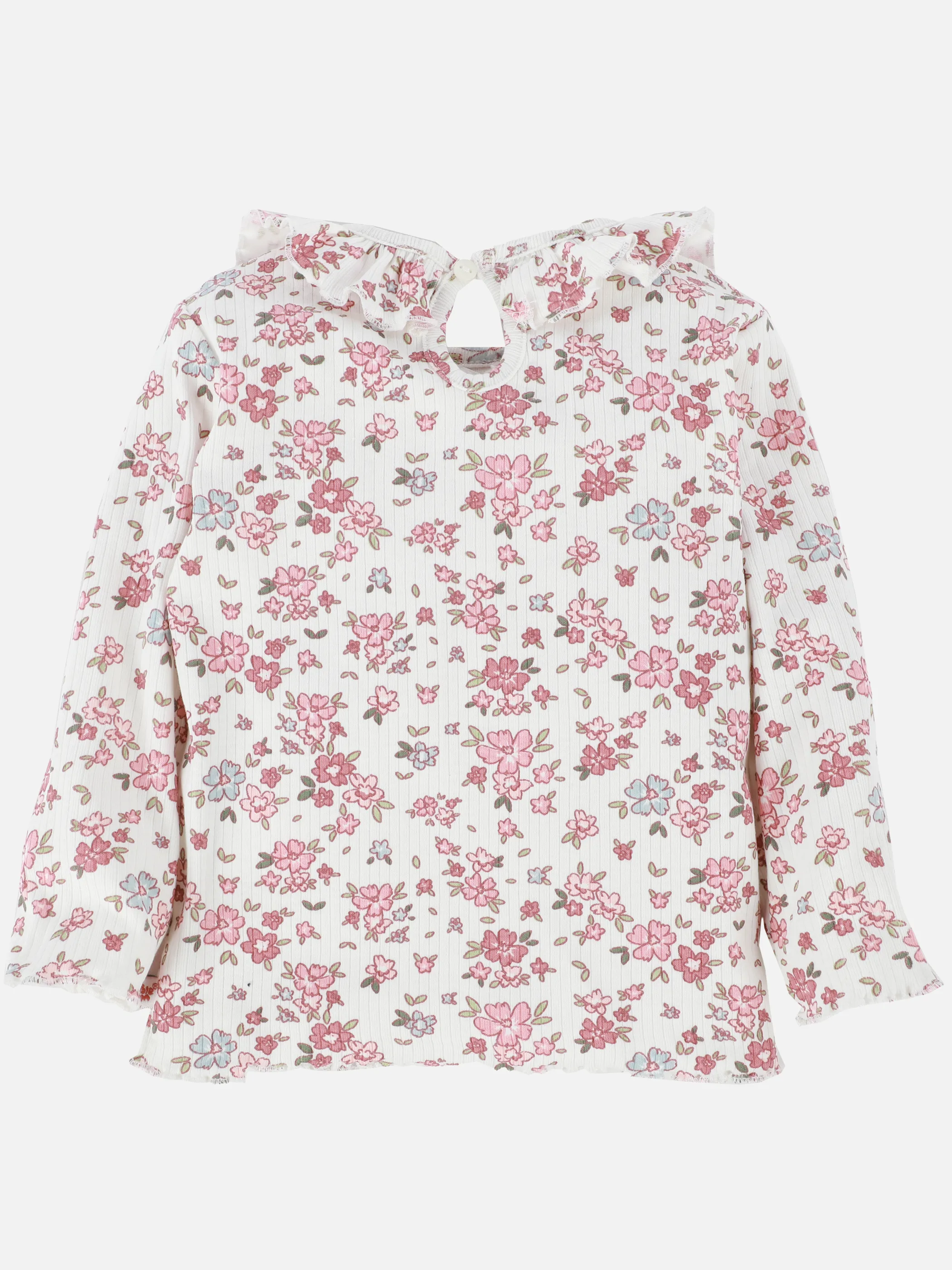 Bubble Gum BM 2er Pack Longsleeves gerippt uni und Blumen AOP Rosa 905527 ROSA 2