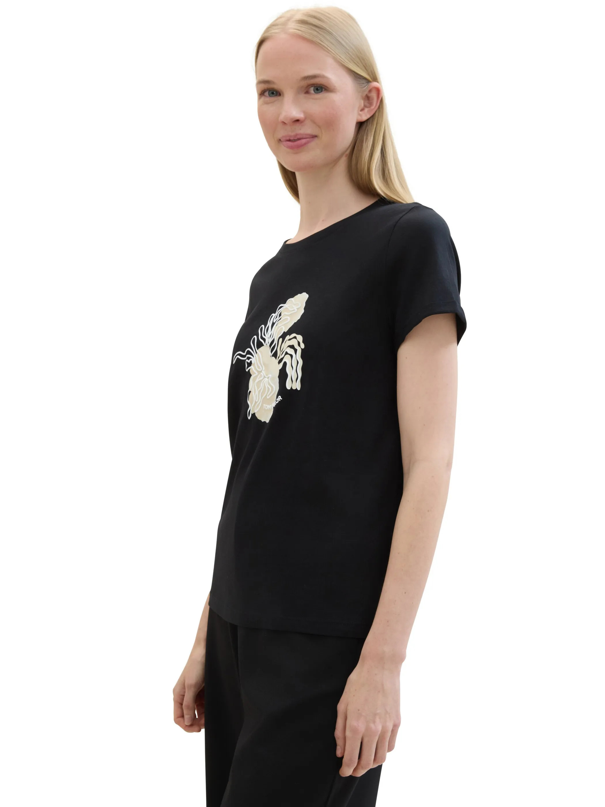 Tom Tailor 1041569 T-shirt crew neck Schwarz 895788 14482 3