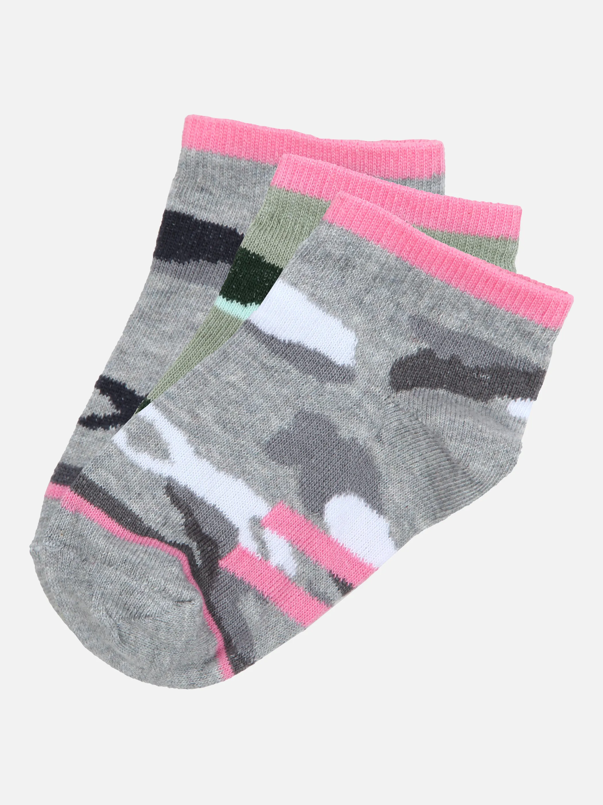 Stop + Go Md-Sneaker Socken 3er Pack Grau 853471 CAMOFLAGE 1