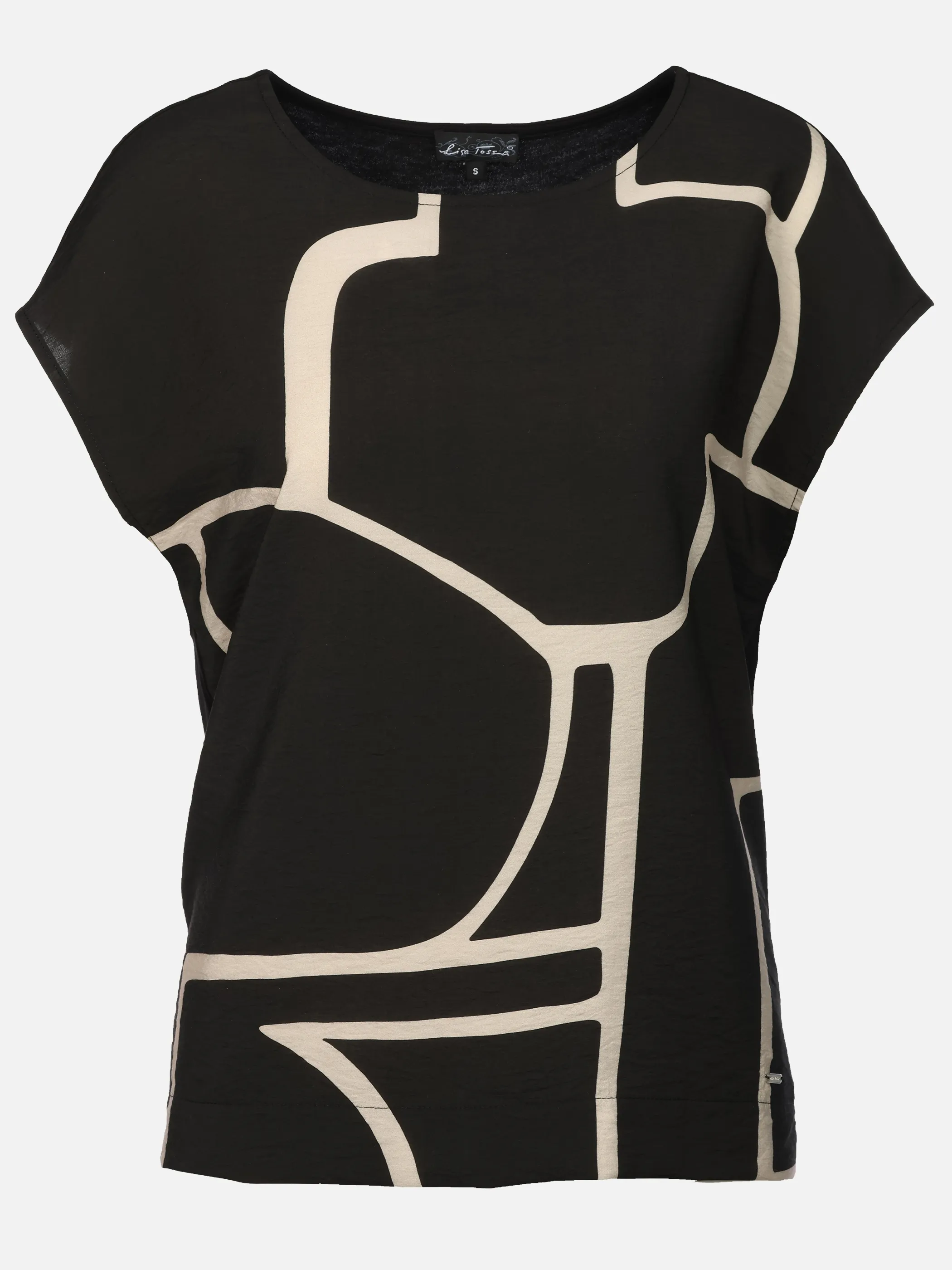 Lisa Tossa Da-Materialmix Shirt Schwarz 926181 FRENCH OAK 1
