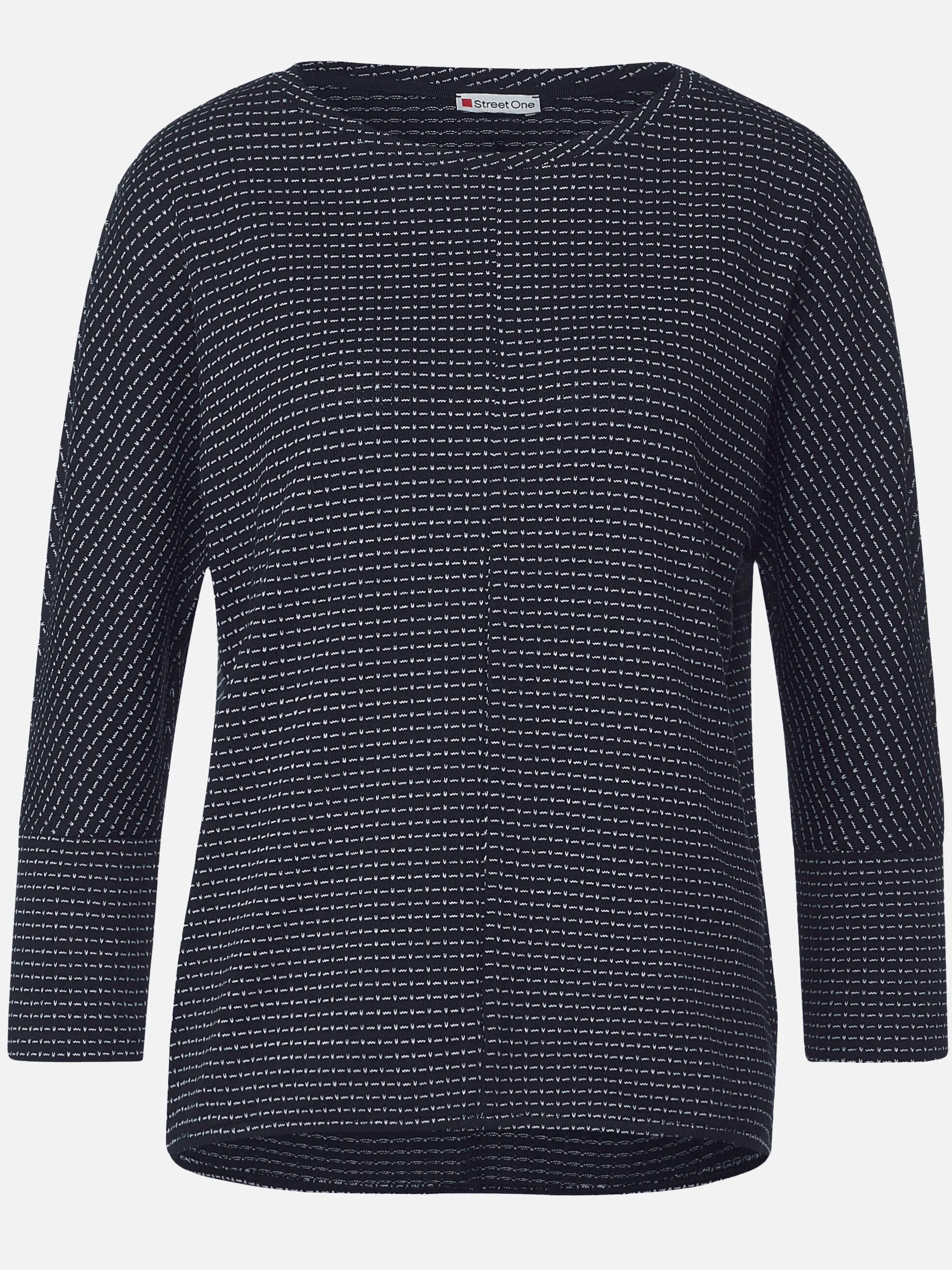 Street One A320565 LTD QR 2-color knit look shirt Blau 889697 21238 1