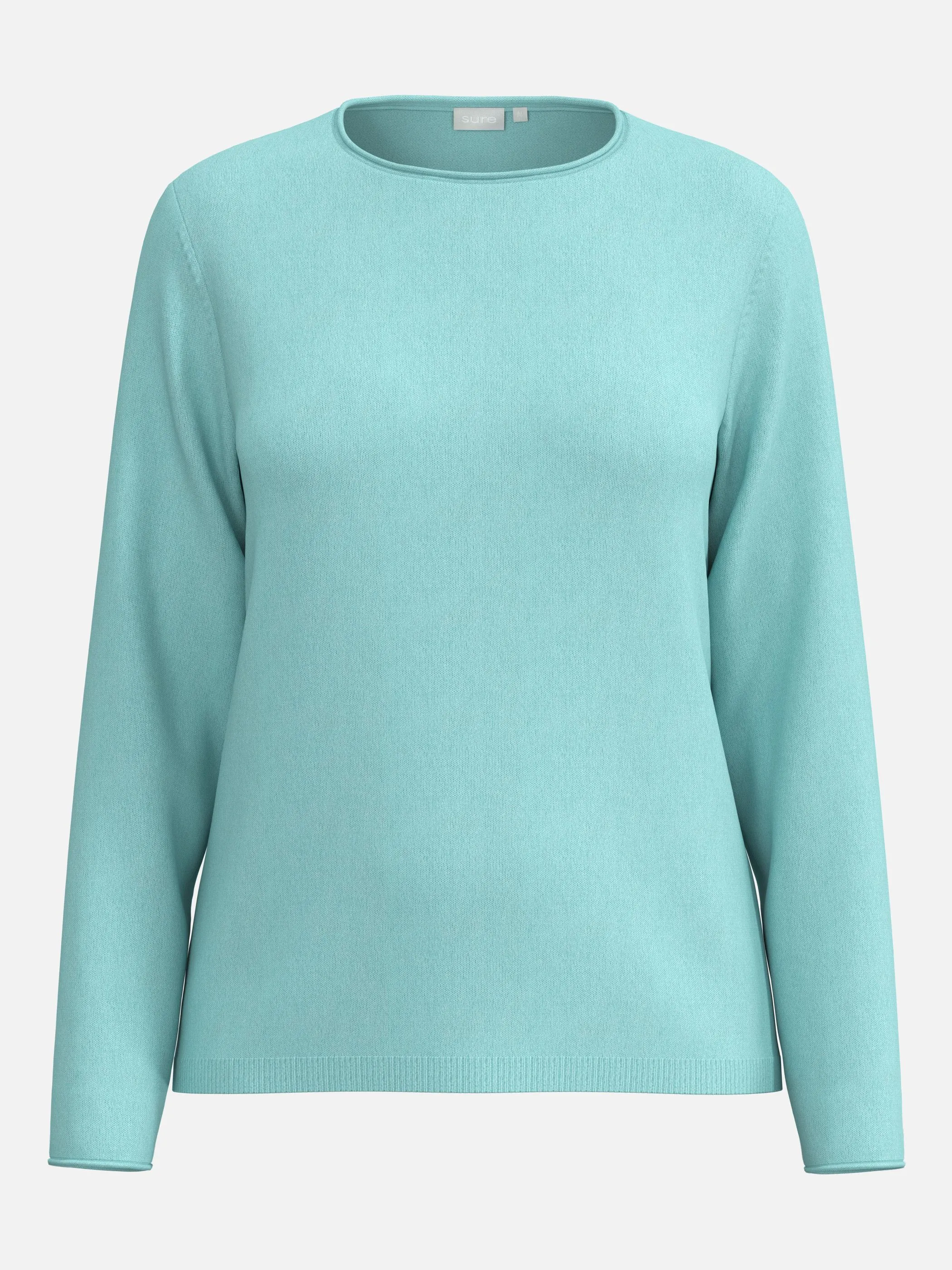 Sure Da-Pullover RH uni Langarm CL Türkis 930042 AQUA 1