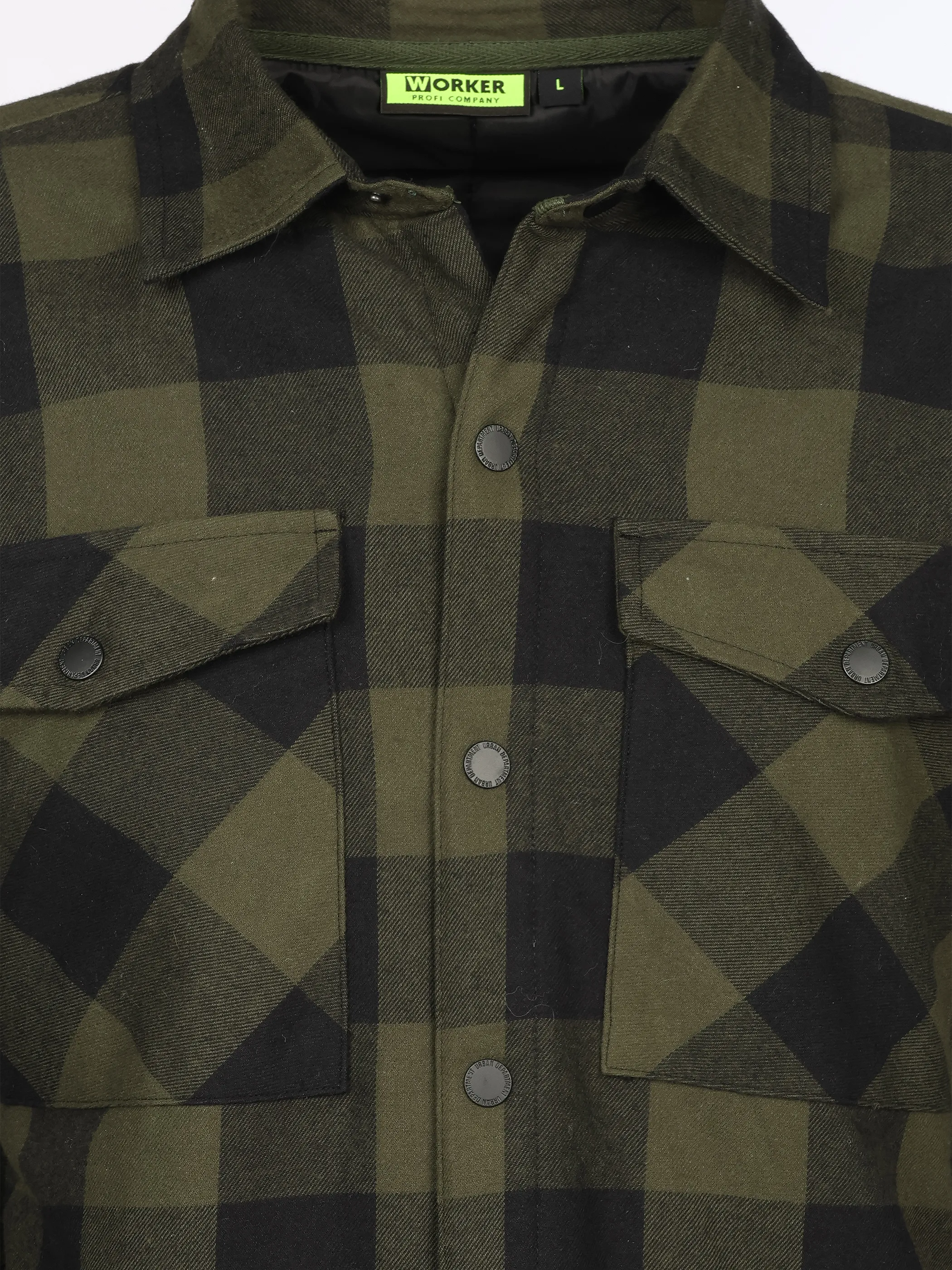 Worker He. Thermohemd wattiert gewebt Oliv 930037 OLIVE 3