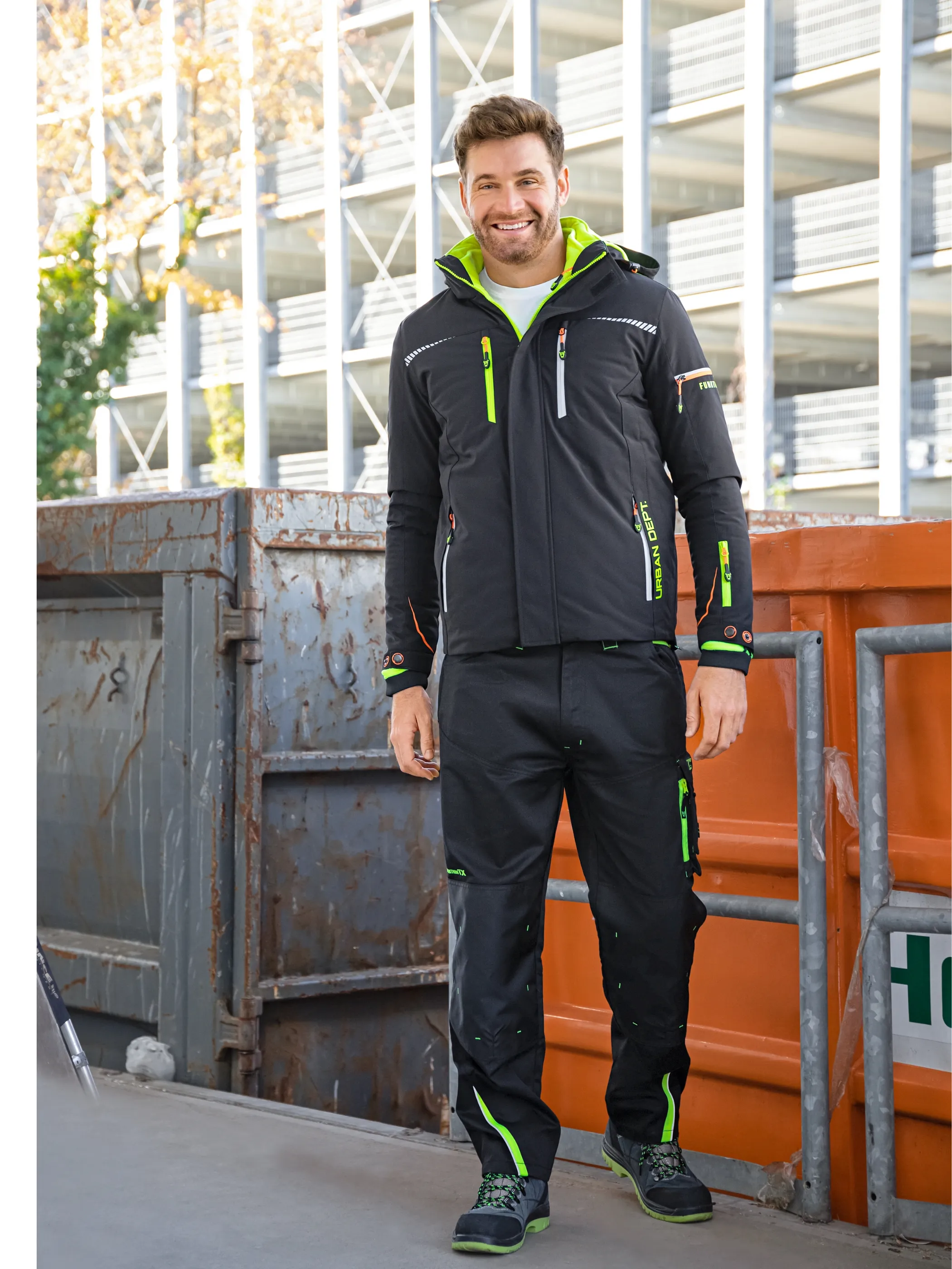 Worker He. 3in1 Funktionsjacke wattiert Schwarz 882929 BLACK