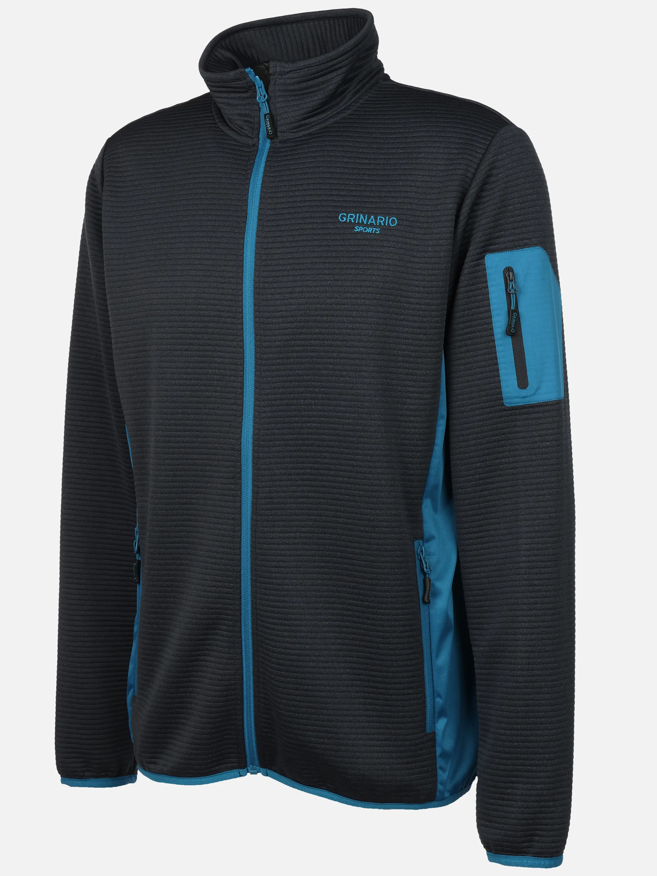 Grinario Sports He-Strickjacke, m. Struktur Schwarz 920995 DARK NAVY 3