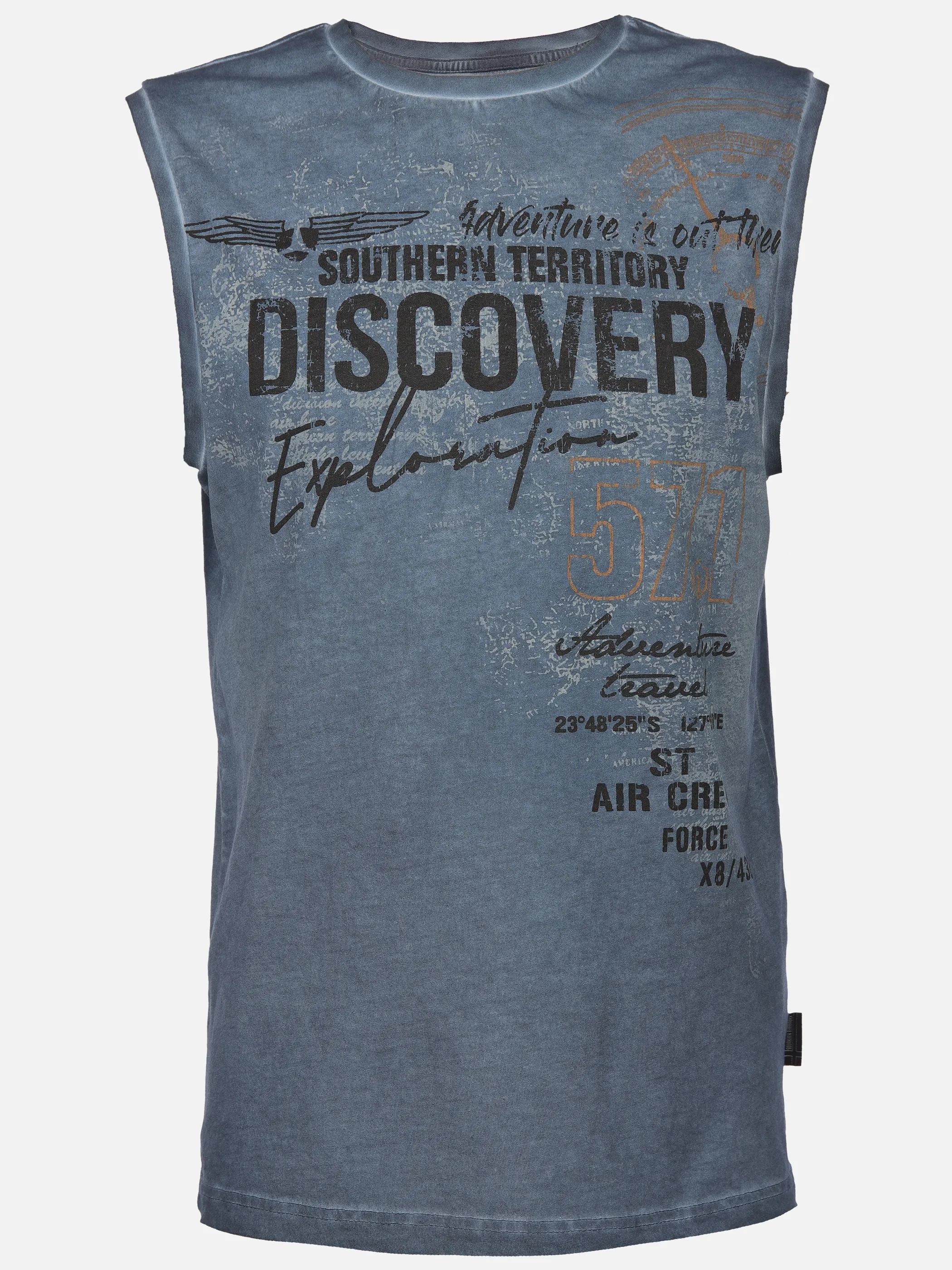 Southern Territory He. Muscleshirt washer print Marine 910625 NAVY 1