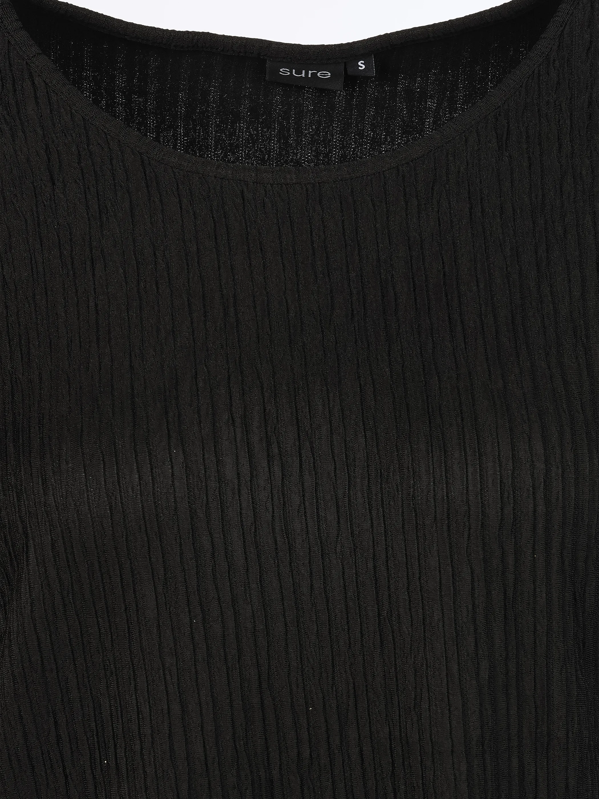 Sure Da-Plisse-T-Shirt Schwarz 926180 BLACK 3