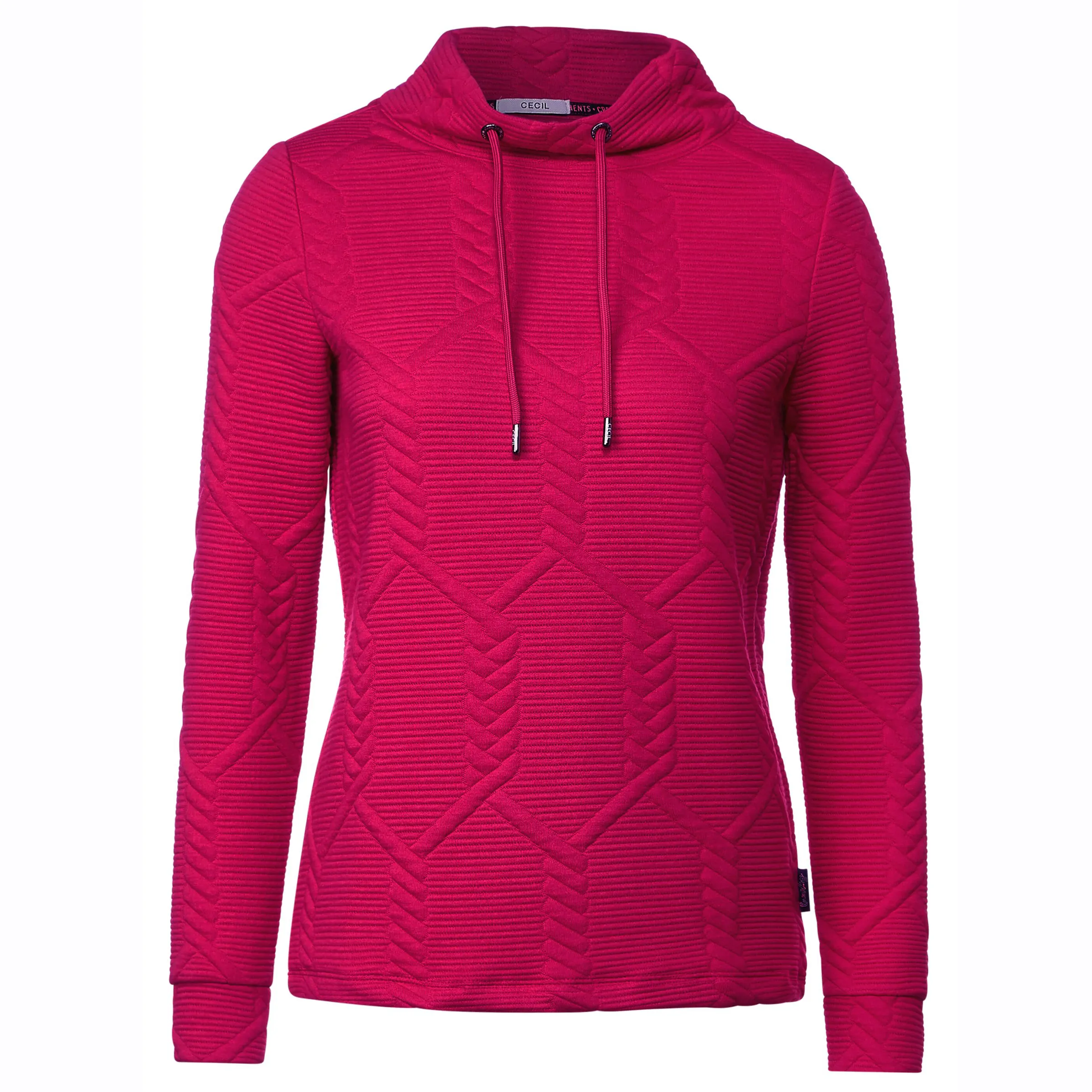 Cecil B320547 TOS Big Cable Shirt with Colla Rot 889678 15068 1