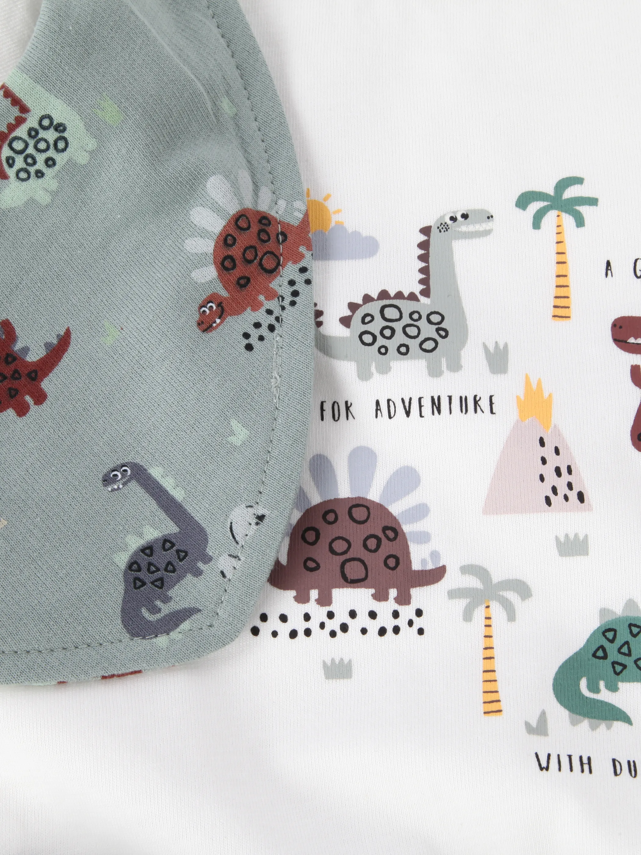 Bubble Gum BB 3pcs Set Body, Hose, Neckarchief mit Dino Print Grün 921828 GRÜN/WEIß 3