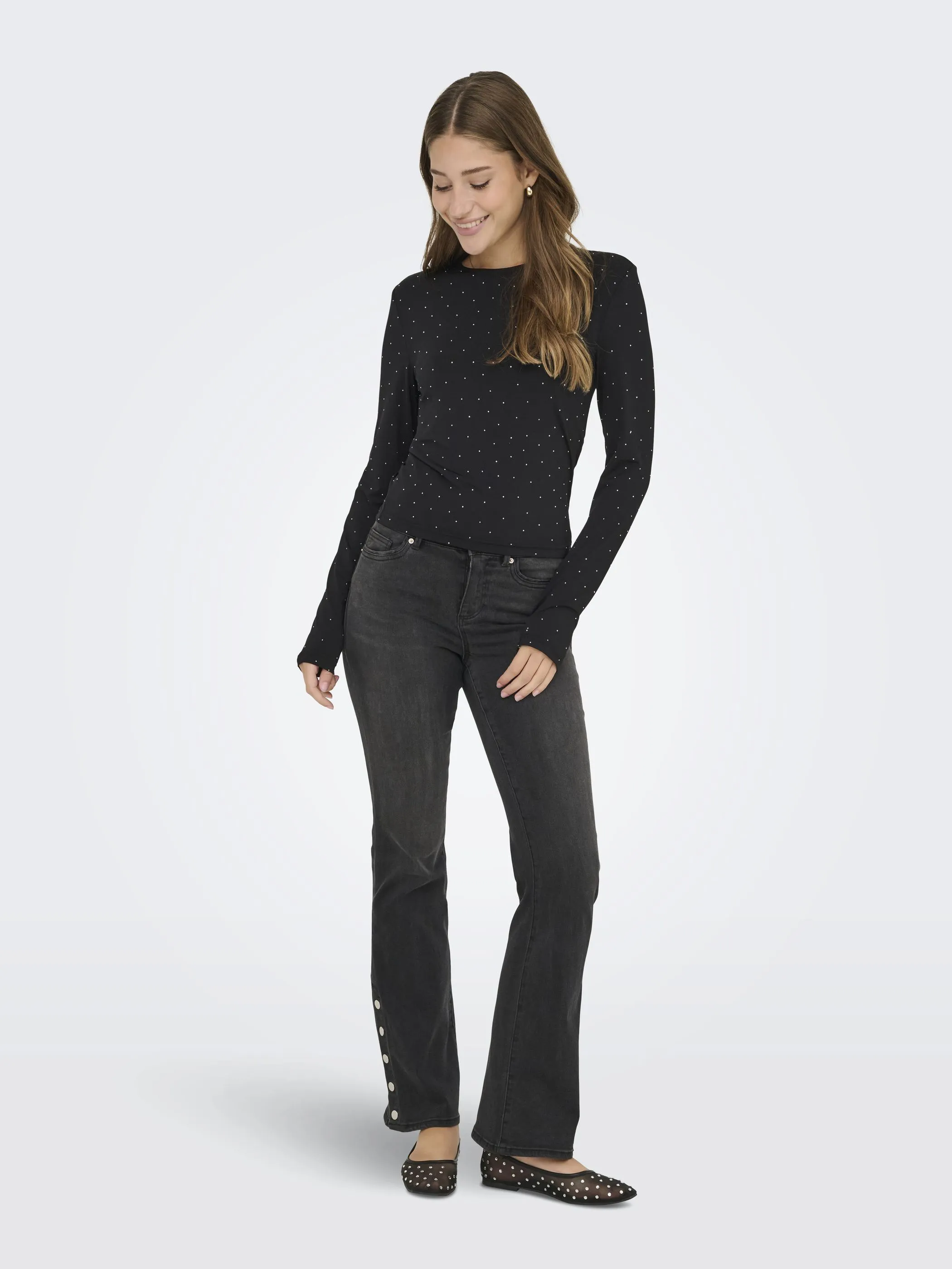 Only 15358986 ONLZITA L/S O-NECK TO Schwarz 917467 177911001 4