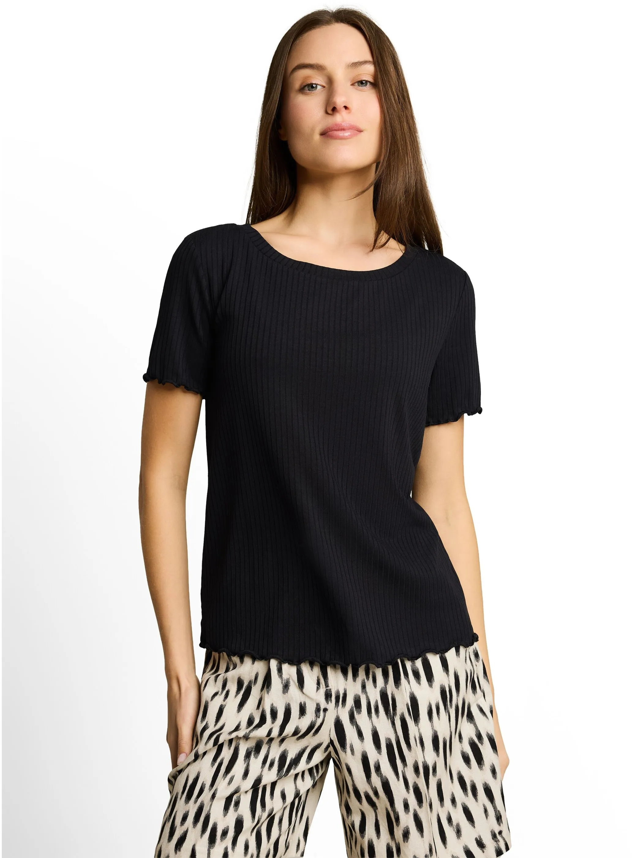 Tom Tailor 1051226 T-Shirt boxy rib Schwarz 926016 14482 1