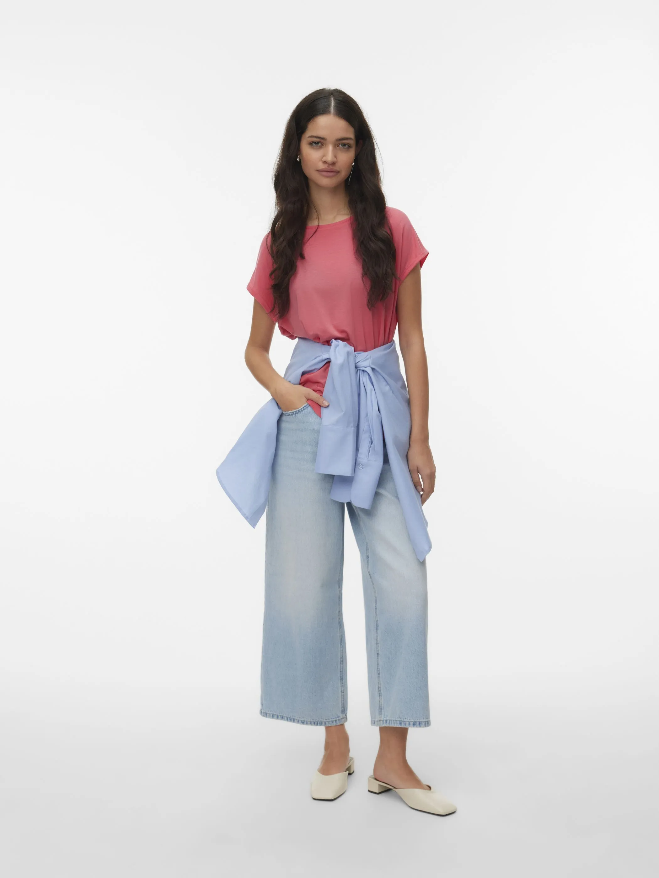 Vero Moda 10284468 VMAVA PLAIN SS TOP GA Rosa 873829 300017 4