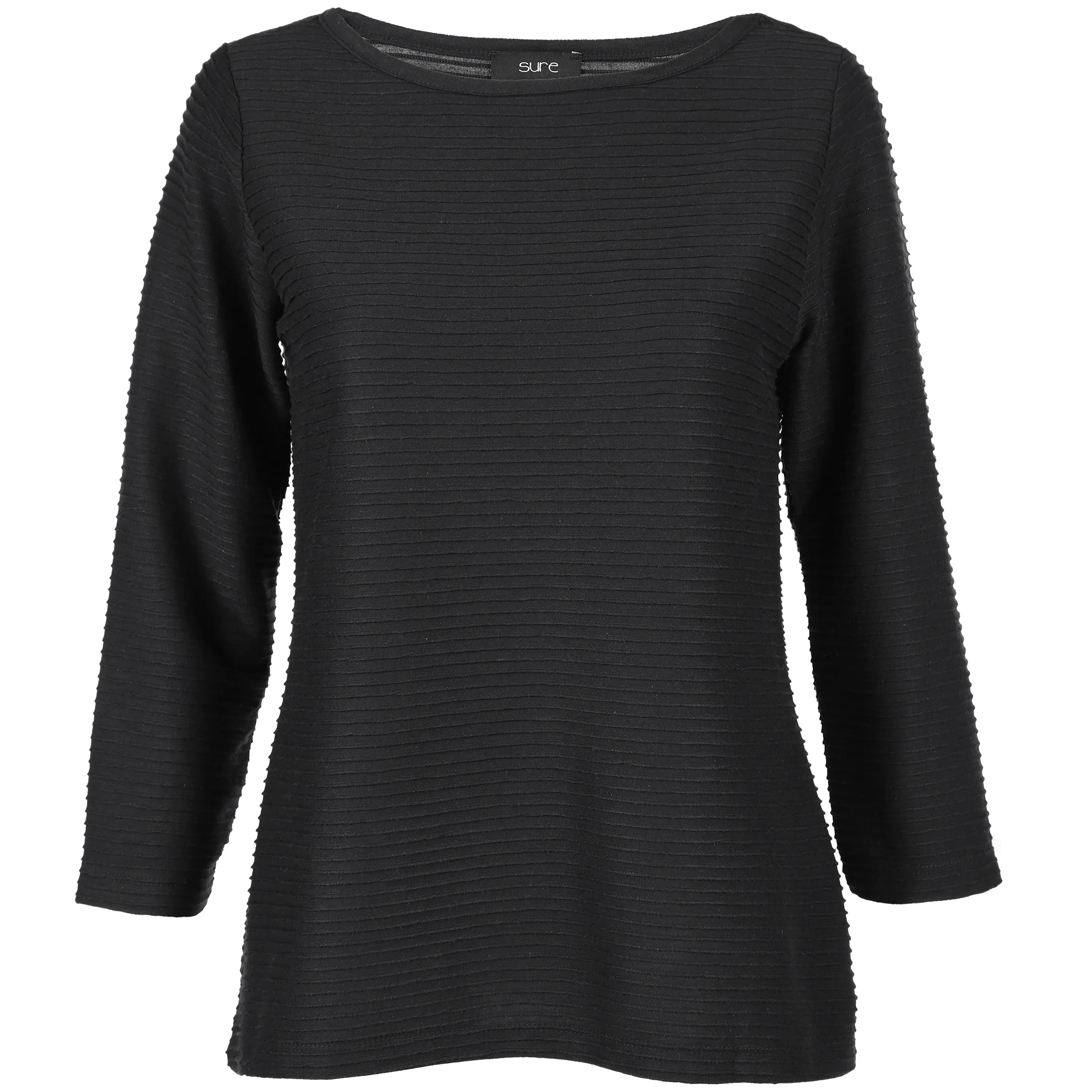 Sure Da-Struktur-Shirt 3/4 Arm Schwarz 822894 BLACK 1 Sure Da-Struktur-Shirt 3/4 Arm Schwarz 822894 BLACK 1