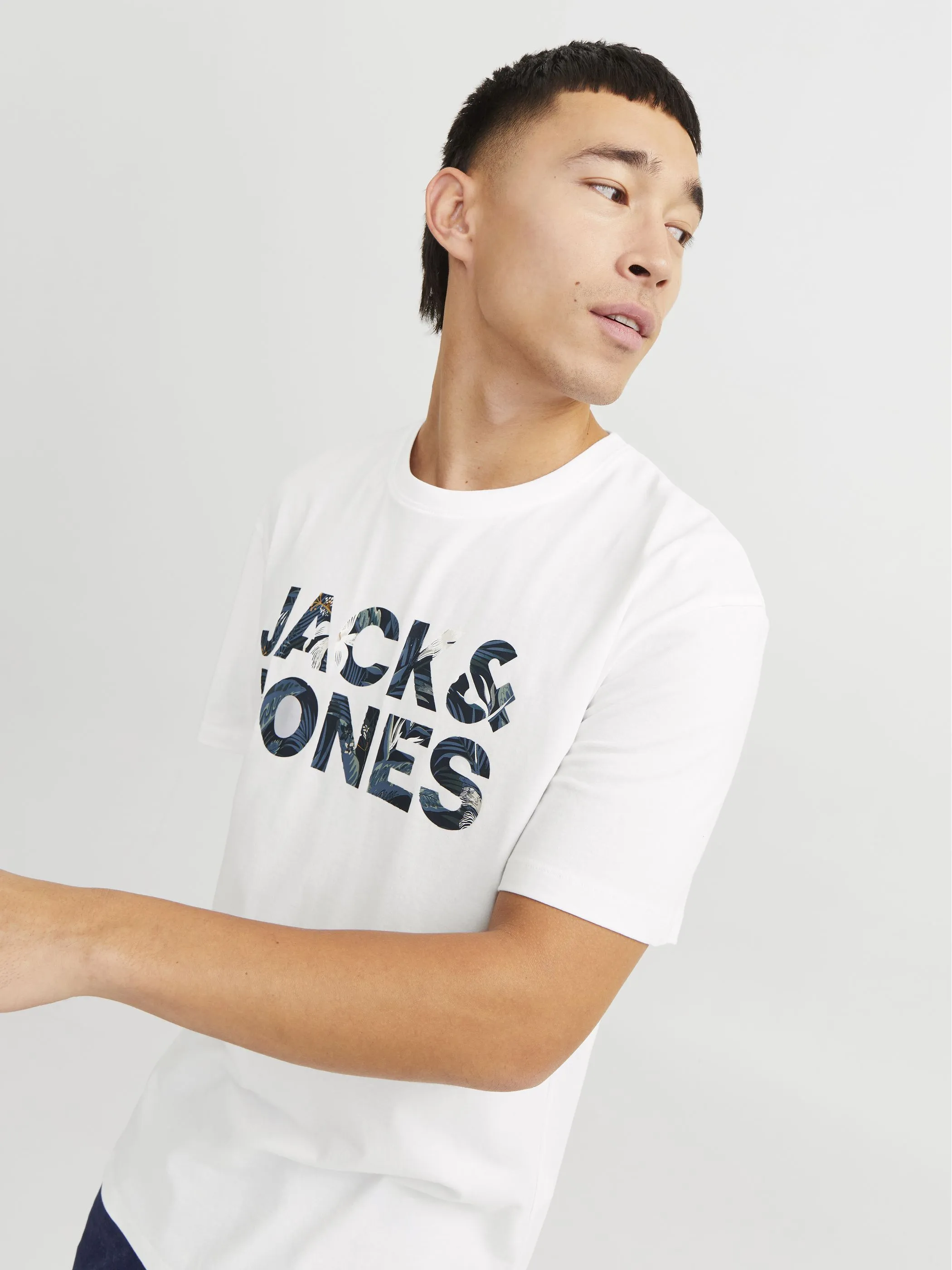 Jack Jones 12268127 JJEBRYAN CORP LOGO TE Weiß 903404 178074