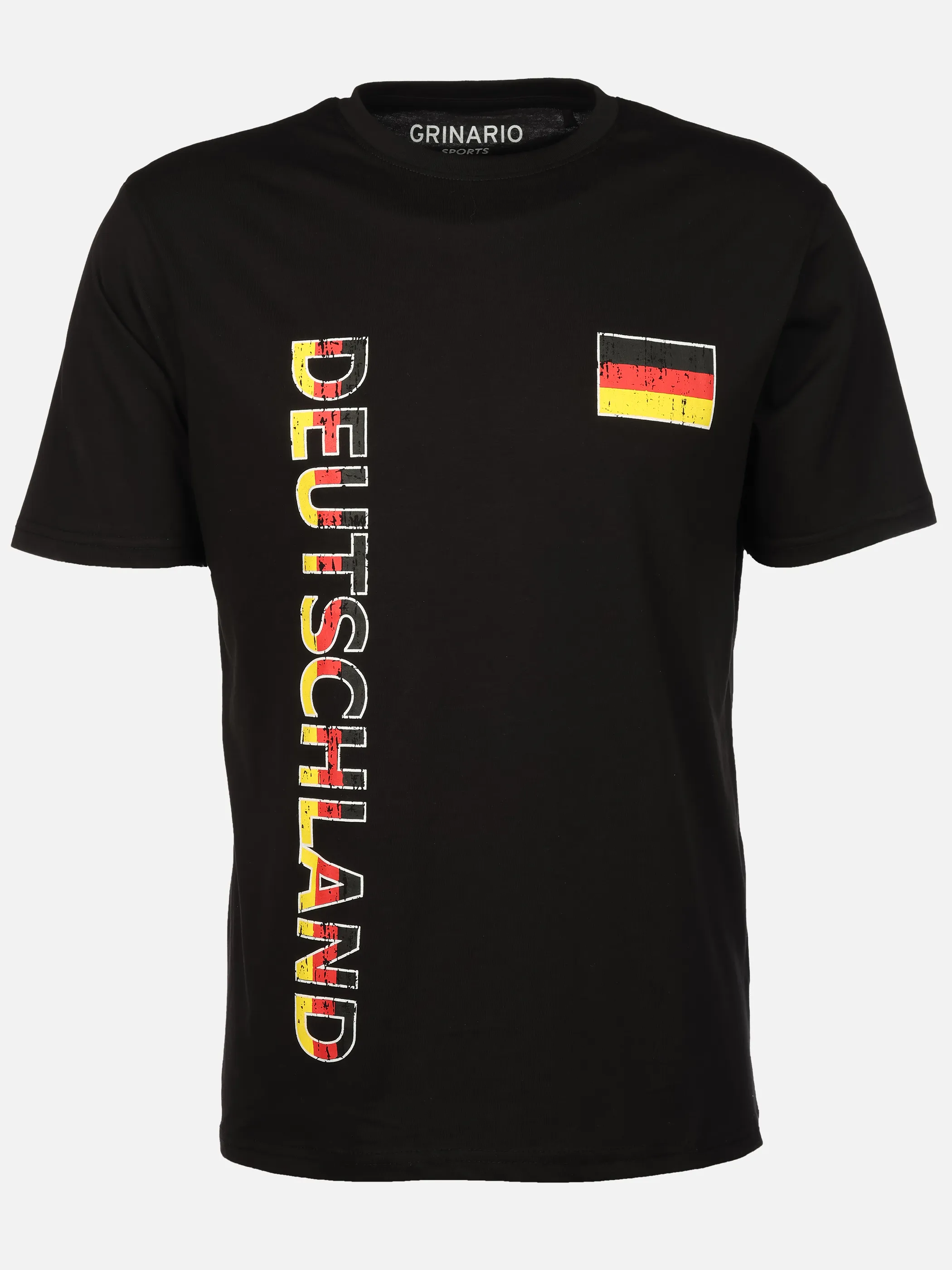 Grinario Sports Unisex Fan-T-Shirt, Germany, schwarz Schwarz 927476 BLACK GER 1