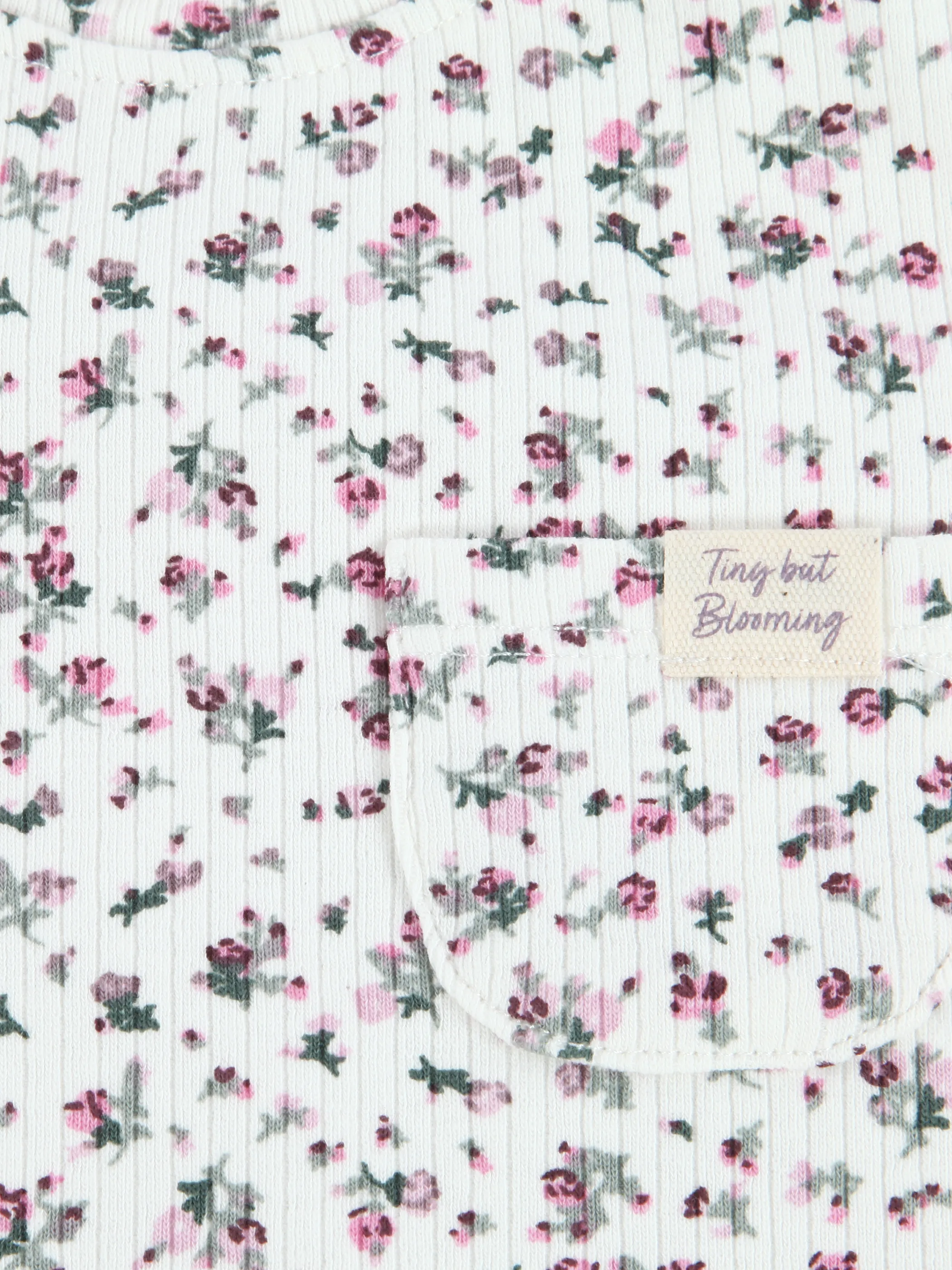 Bubble Gum BM Ripp T-Shirt mit Blumen AOP in beige Beige 906705 BEIGE 3