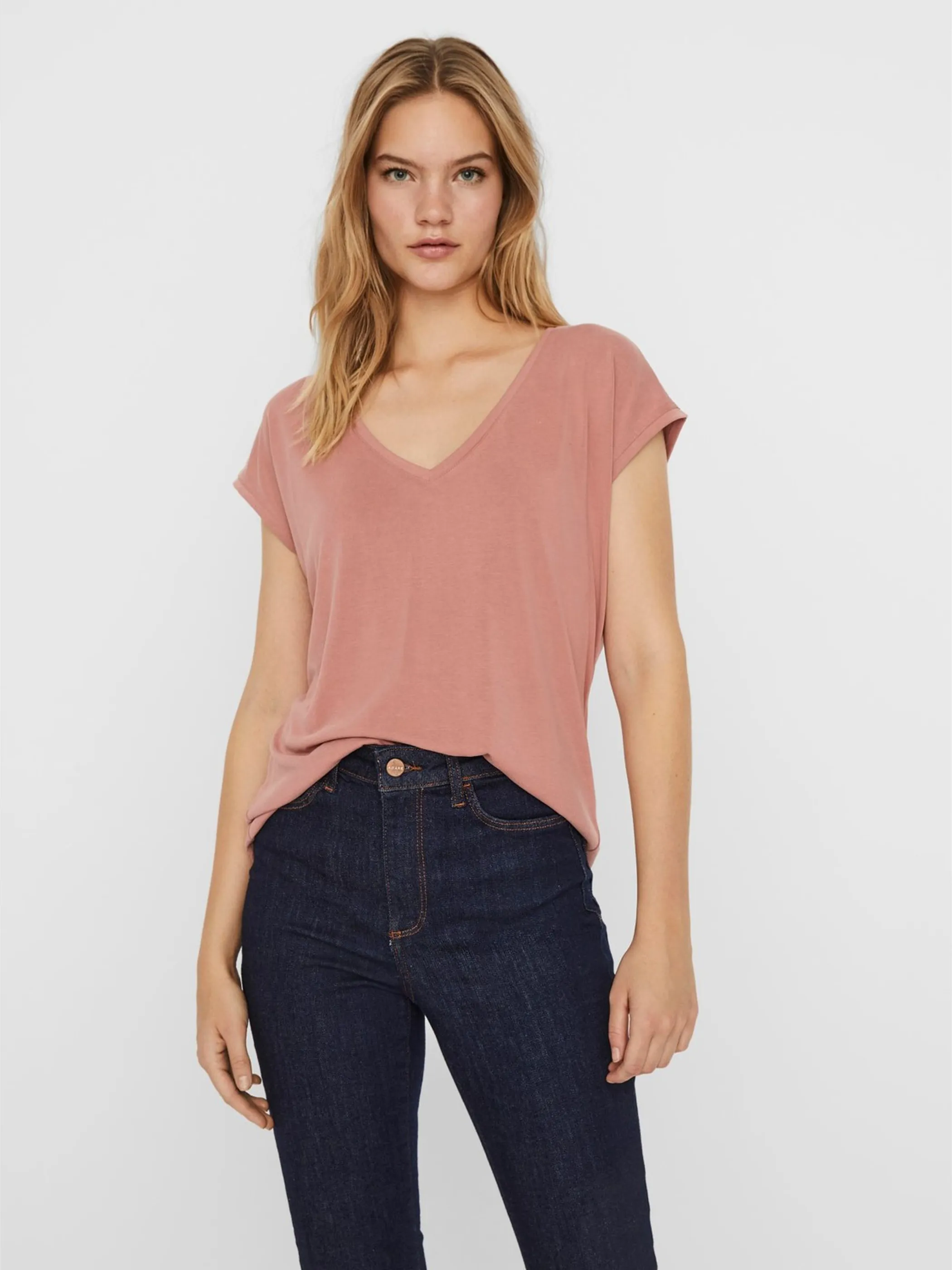 Vero Moda 10247666 VMFILLI SS V-NECK TEE Rosa 852231 217630 2 Vero Moda 10247666 VMFILLI SS V-NECK TEE Rosa 852231 217630 2