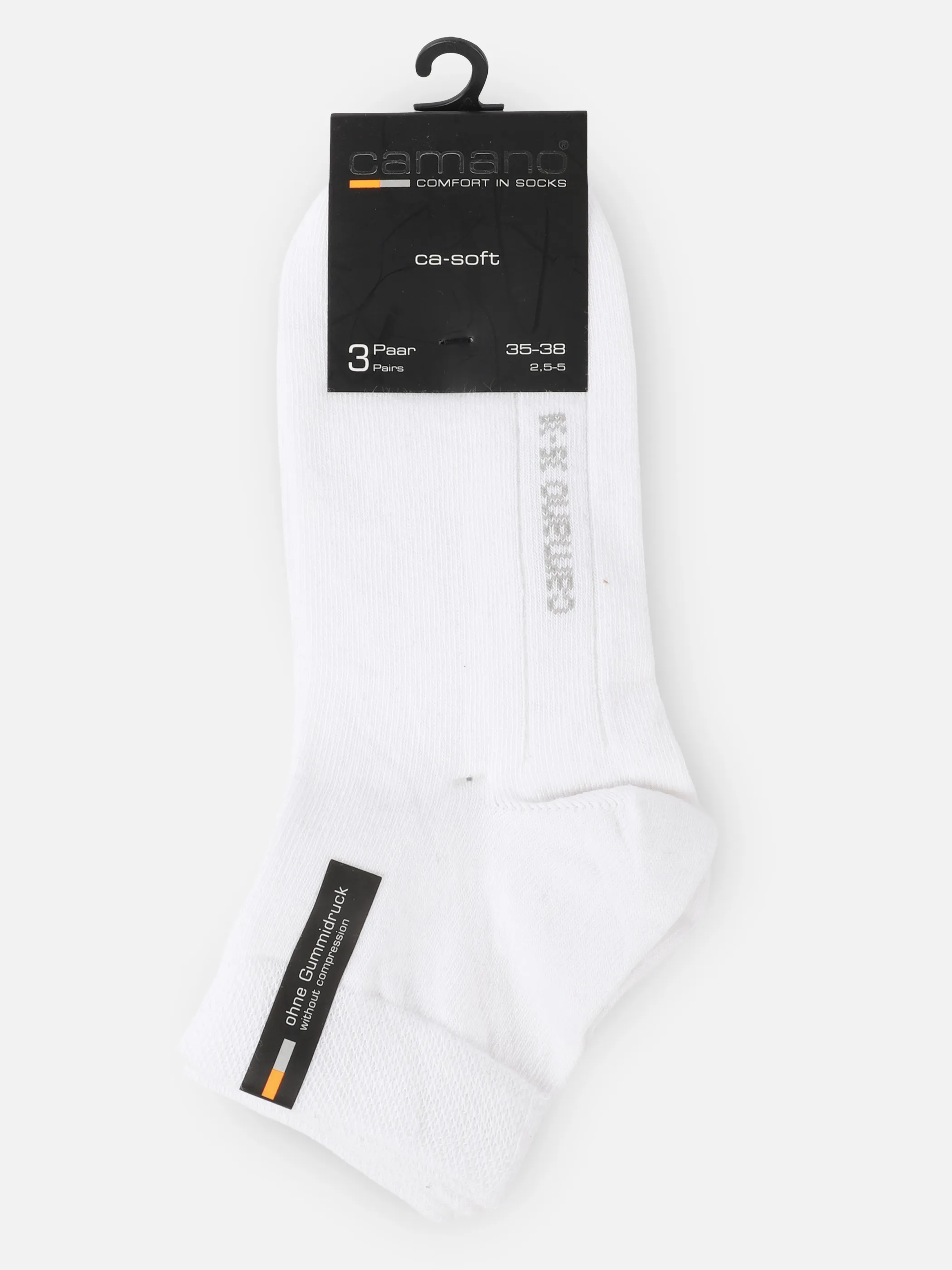 Camano 3023 He-Soft Quarter Socken3er Weiß 809764 0001 3
