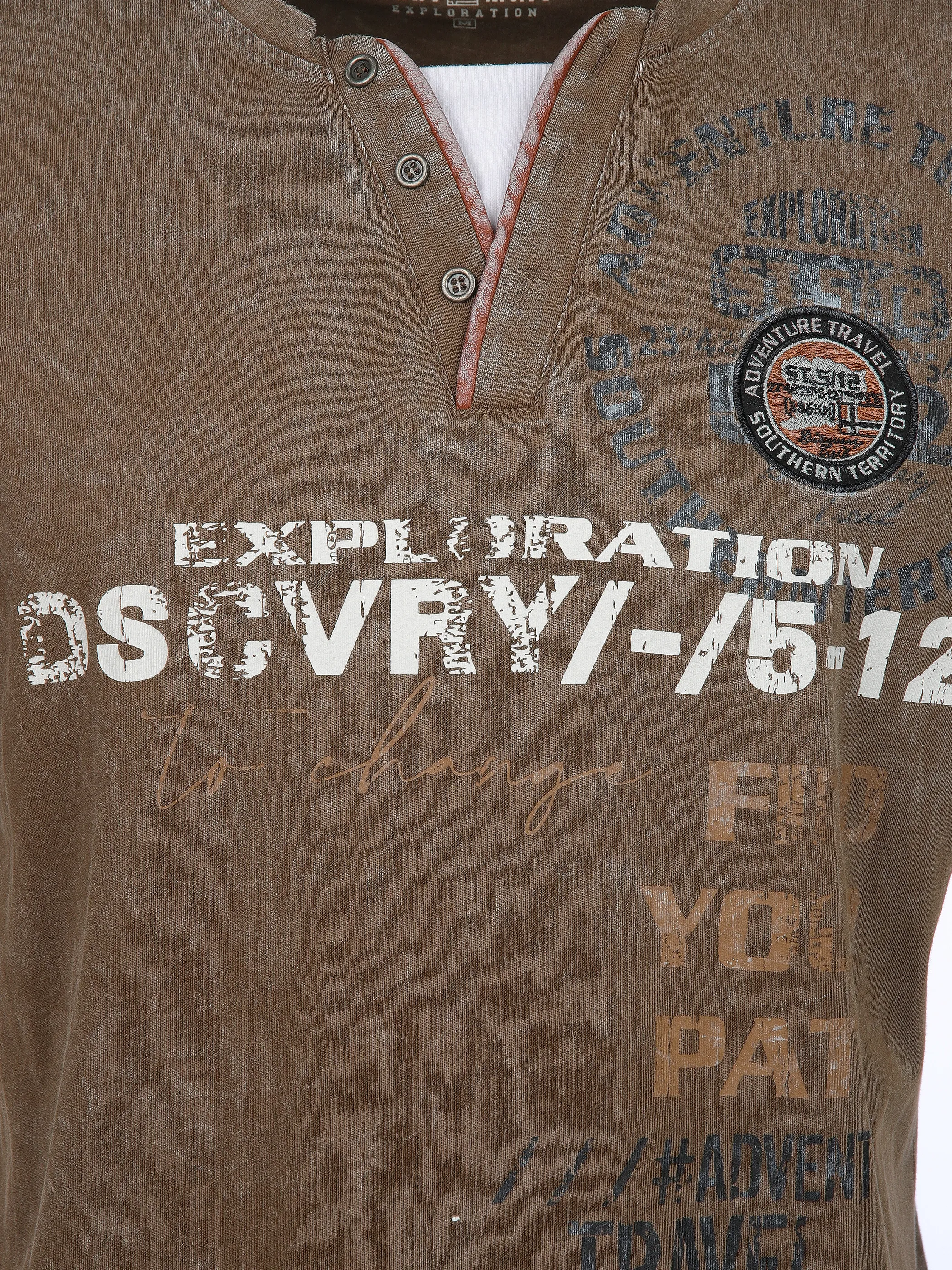 Southern Territory He. Henleyshirt 1/2 Arm 2in1 washer Braun 905117 BROWN 3 Southern Territory He. Henleyshirt 1/2 Arm 2in1 washer Braun 905117 BROWN 3