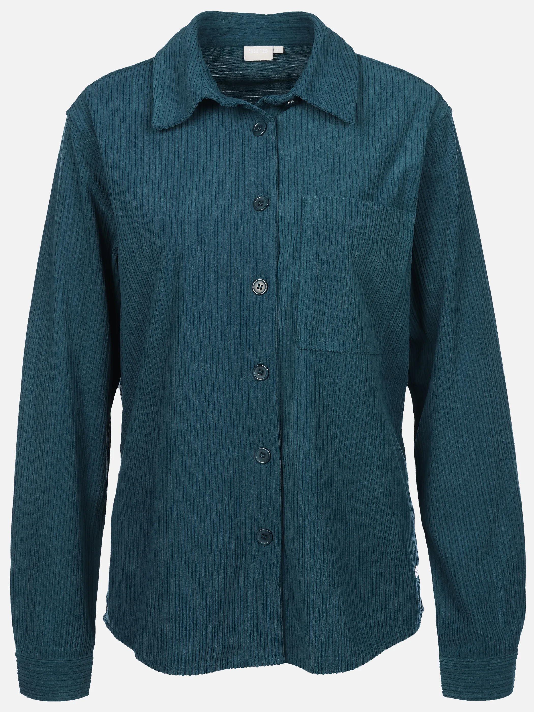 Sure Da-Cordbluse m. Kentkragen Türkis 929062 PETROL 1