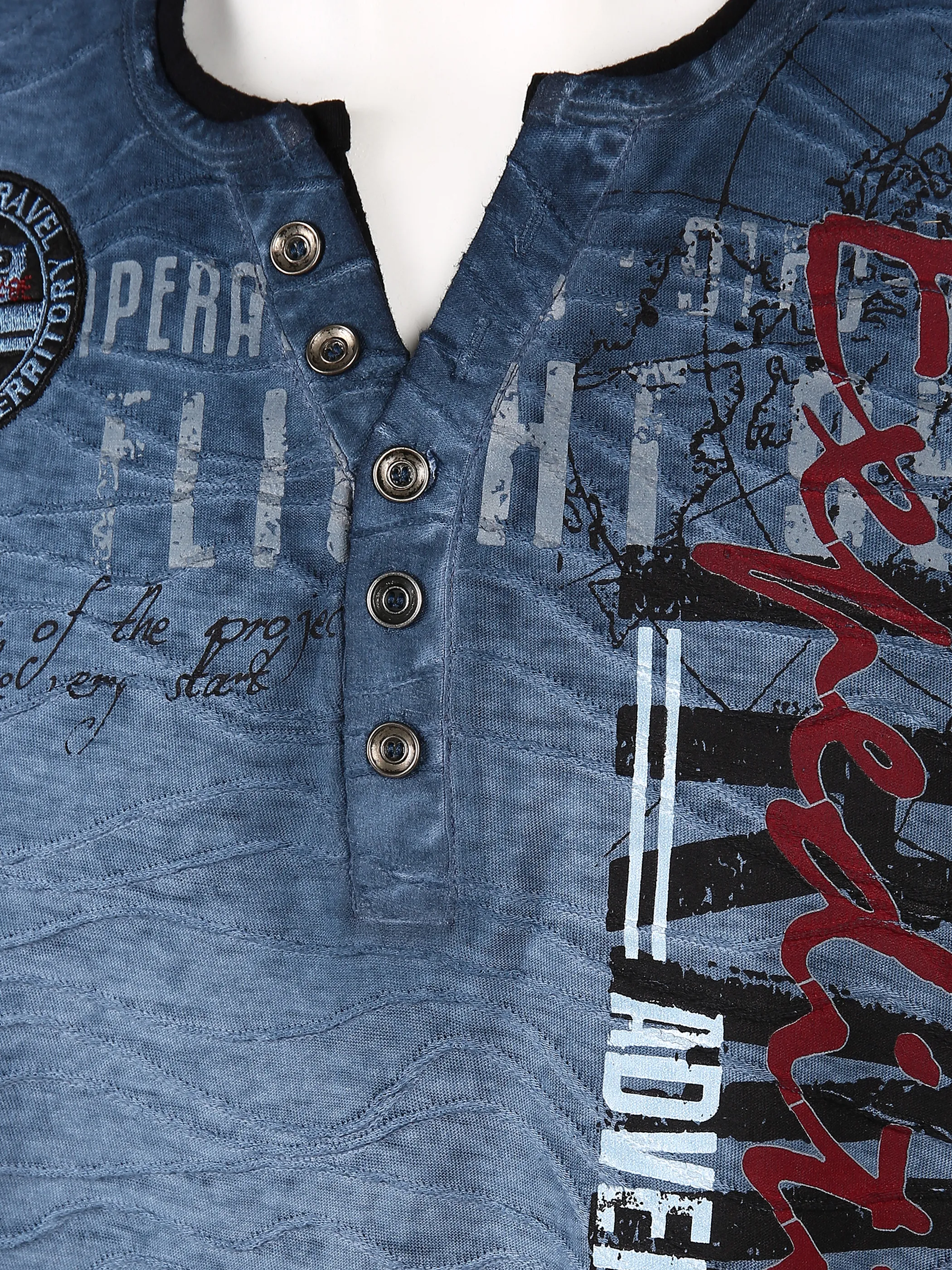 Southern Territory He. Henleyshirt 1/2 Arm Jacqua Blau 833514 NAVY 3