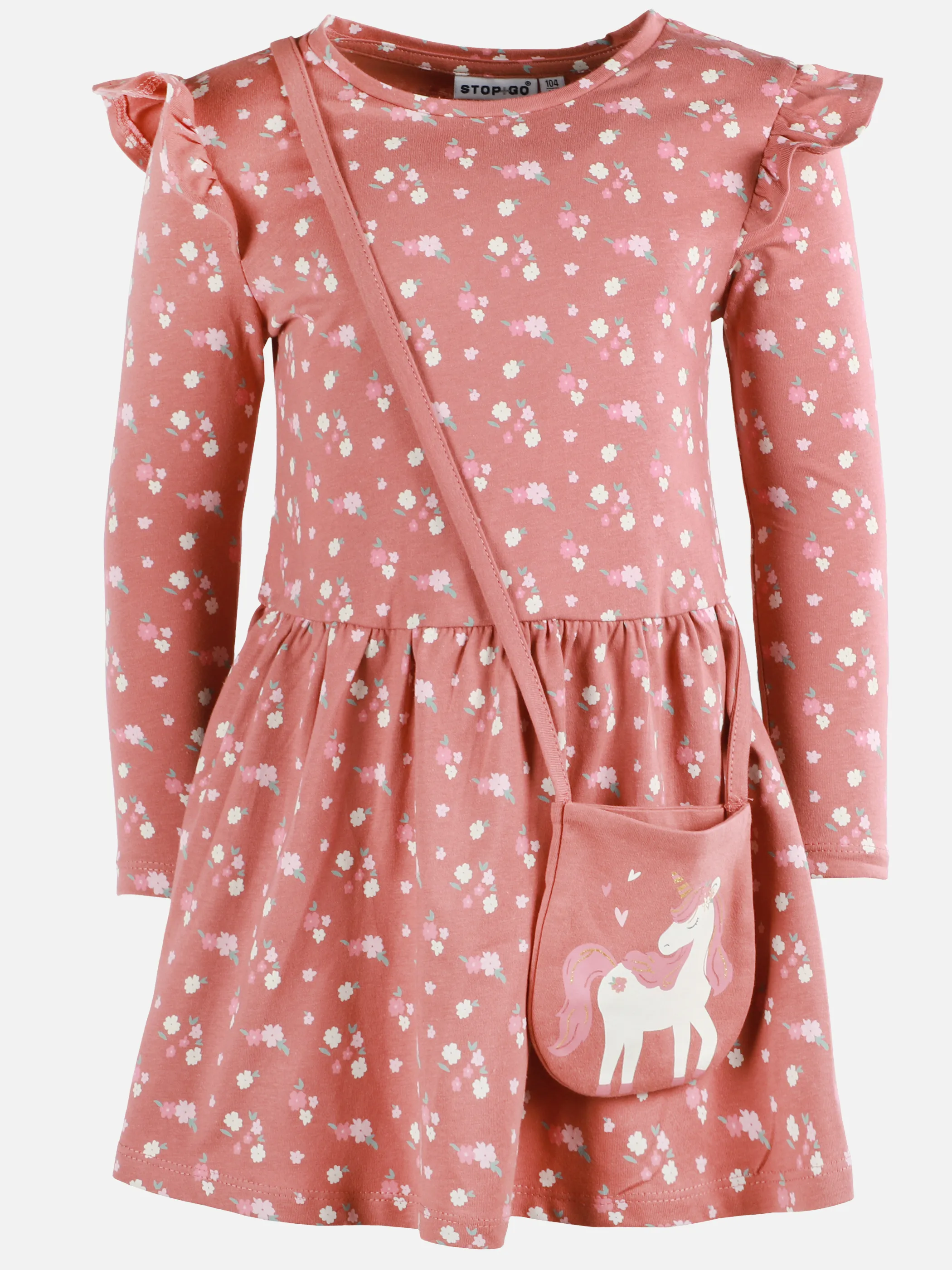 Stop + Go KM Kleid mit Blumen AOP und Tasche in rosa Rosa 900236 ROSA 1