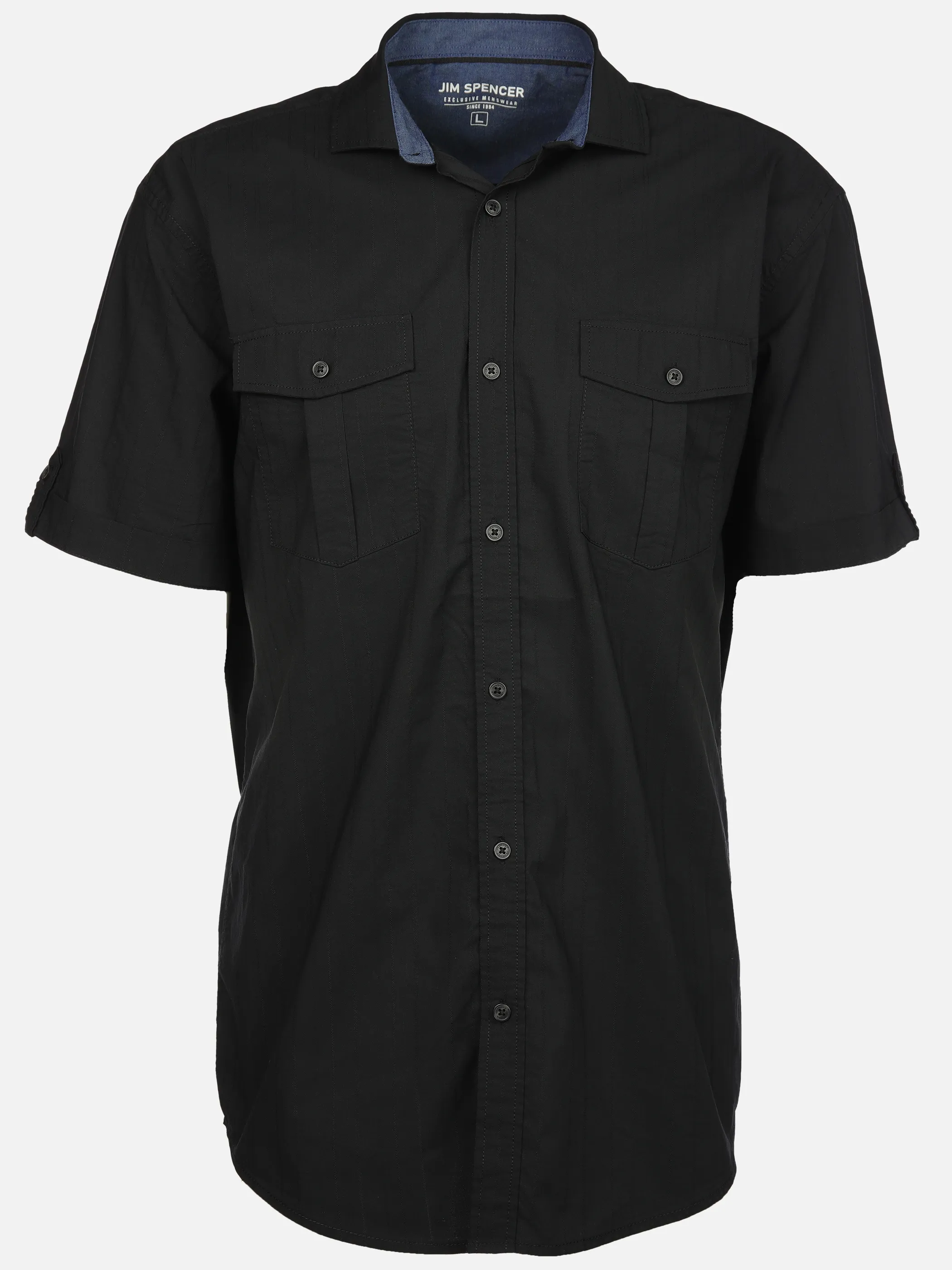Jim Spencer He. Freizeithemd 1/2 Arm Jacquard Schwarz 908752 BLACK 1 Jim Spencer He. Freizeithemd 1/2 Arm Jacquard Schwarz 908752 BLACK 1