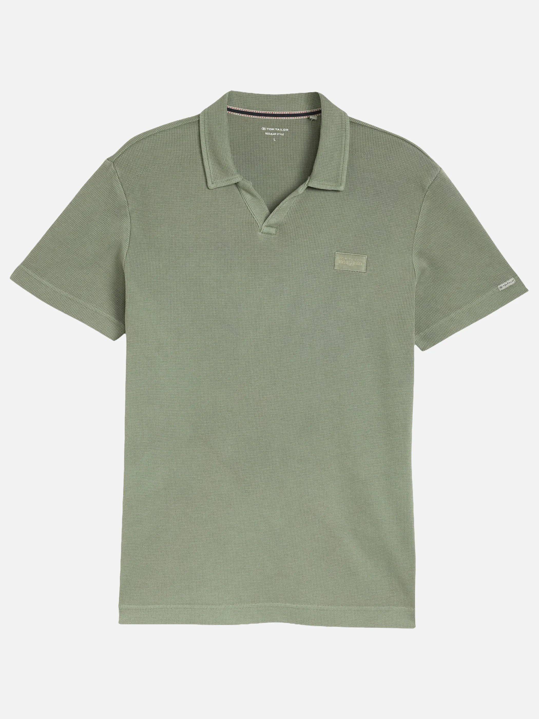 Tom Tailor 1050198 garment dye resort collar polo Grün 922113 10767 3