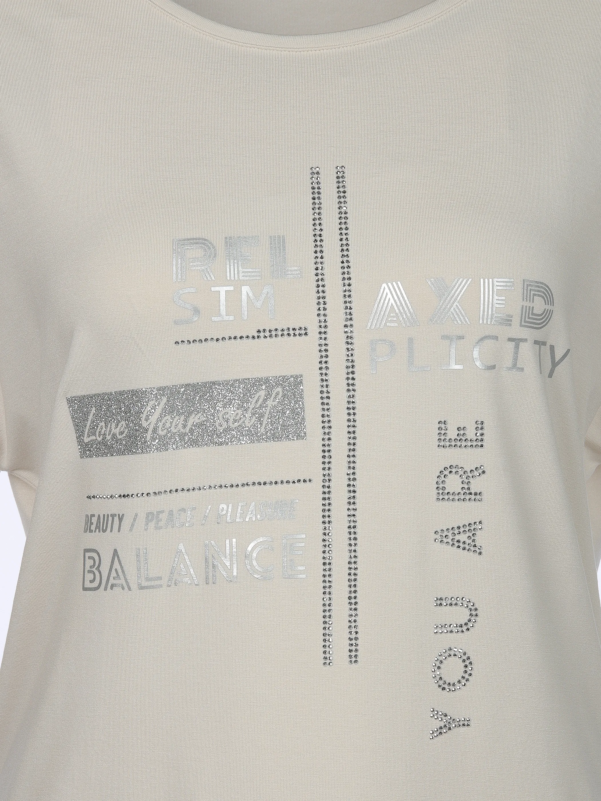 Lisa Tossa Da-T-Shirt m. Straßapplikation Beige 919060 MOONBEAM 3