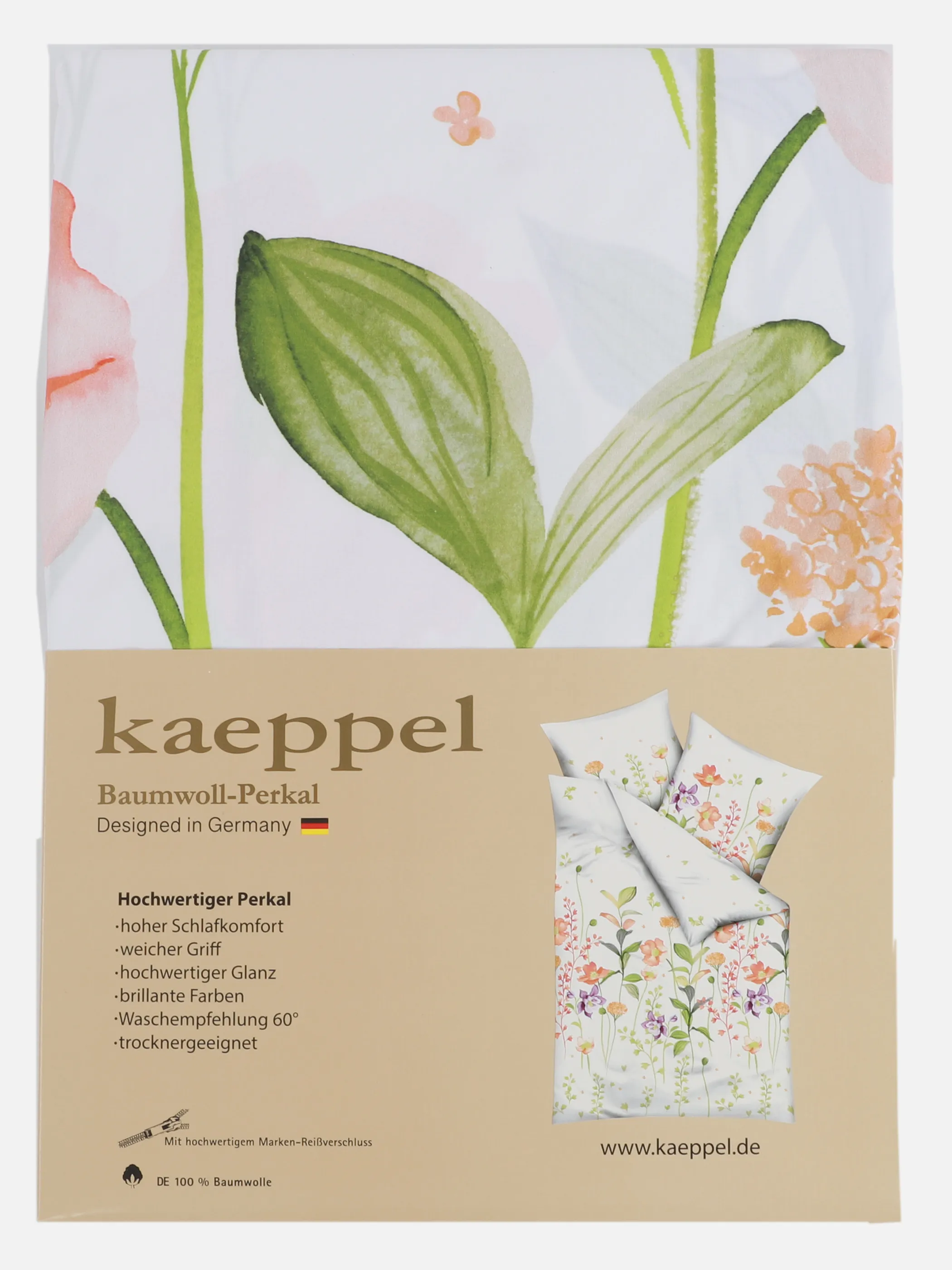 Kaeppel I Perkalbettwäsche Summer Meadow Orange 915796 MANDARINE 2