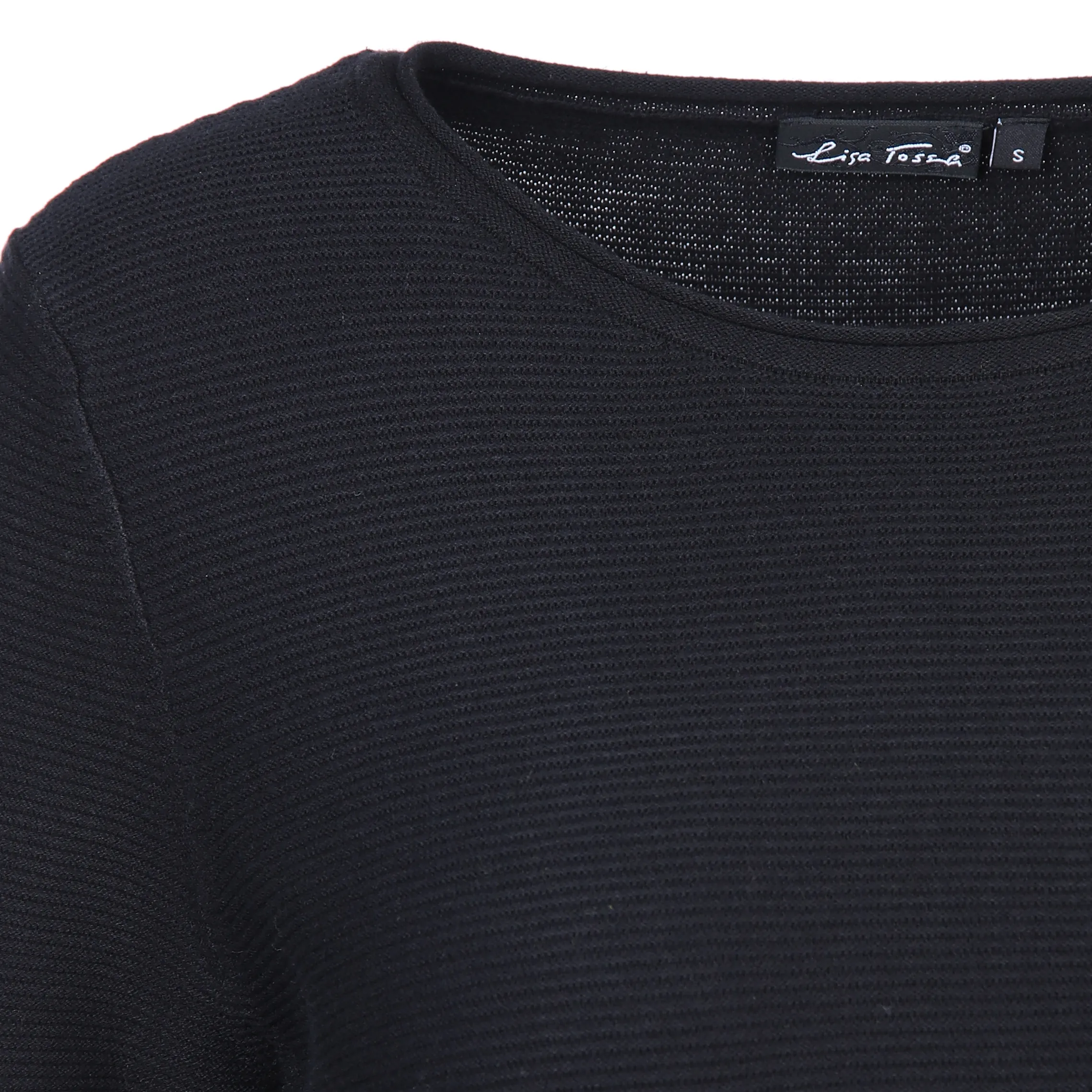 Lisa Tossa Da-Strukturpullover m. 1/1 Arm Schwarz 880633 SCHWARZ 3
