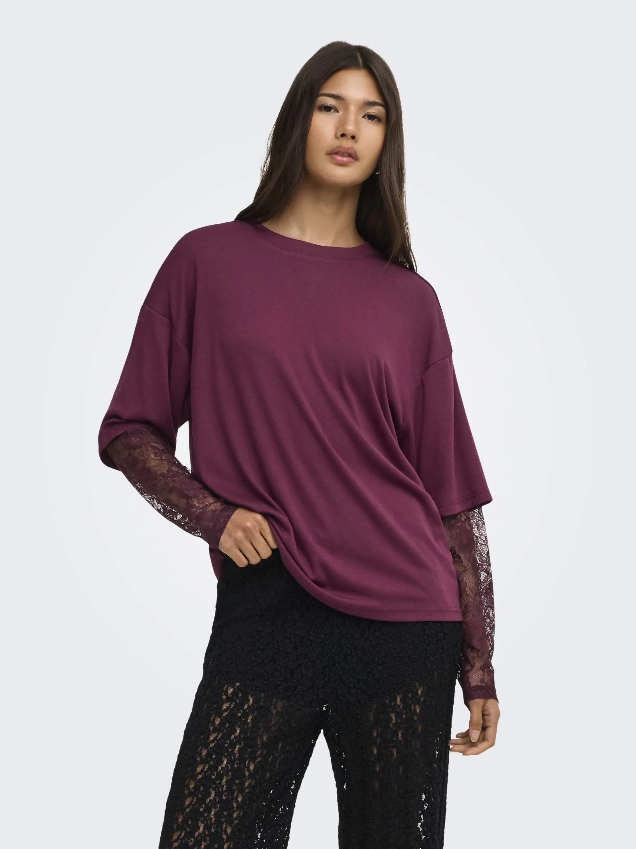 Only 15381333 ONLTAHLIA L/S LACE TO Rot 931453 177912001 1