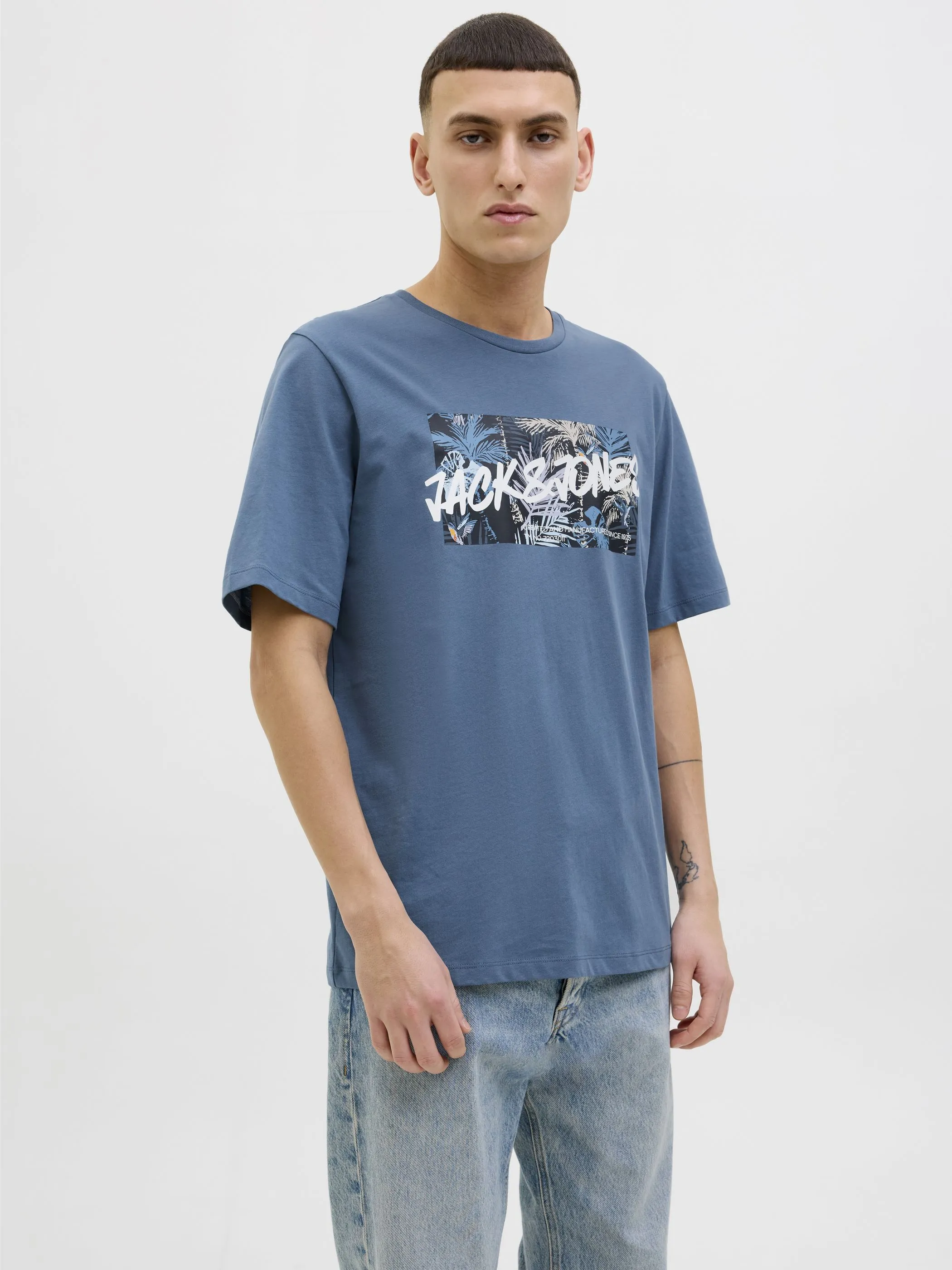 Jack Jones 12269324 JJHAWAII SHAPE TEE SS Blau 904465 299276 2
