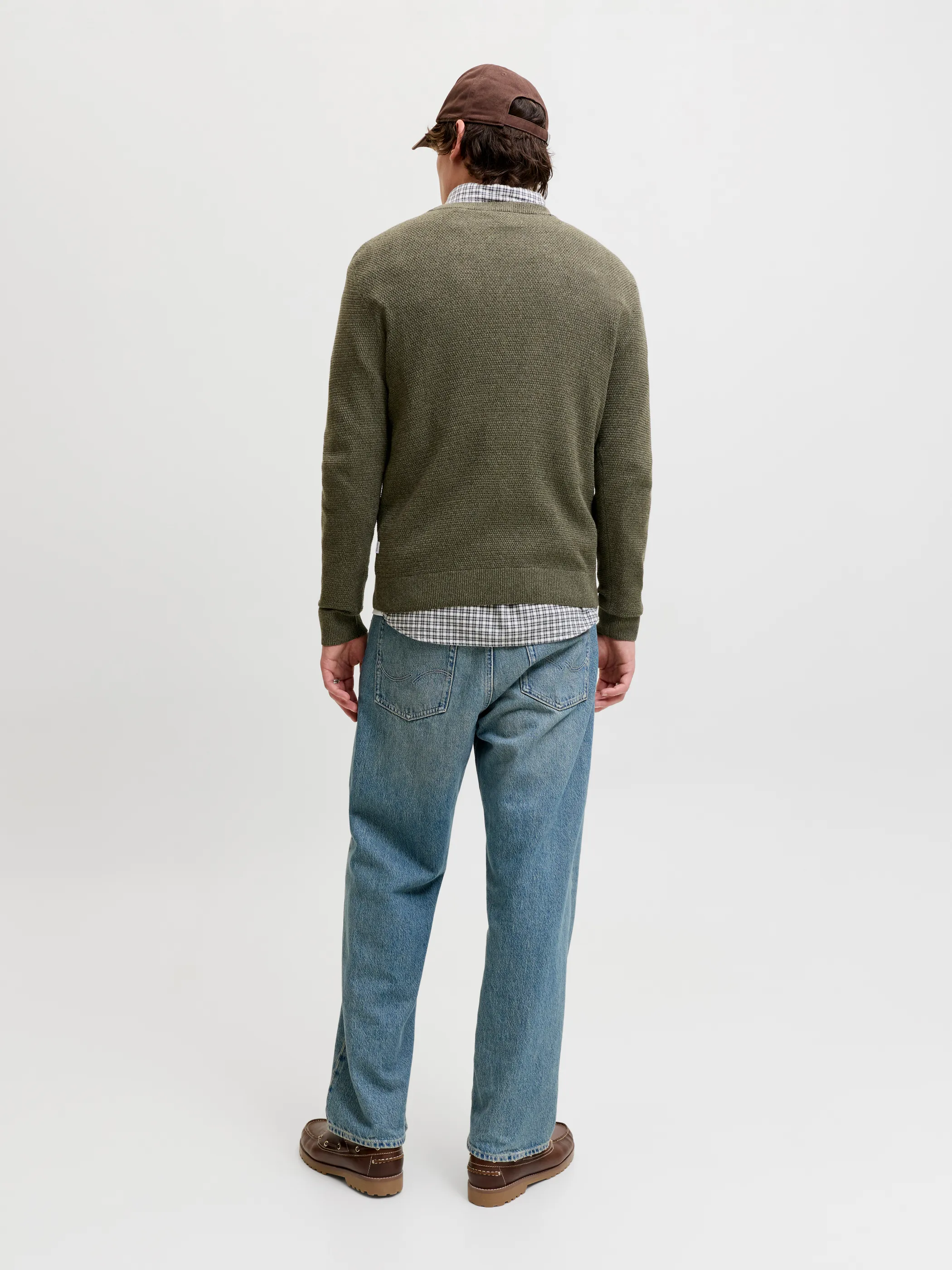 Jack Jones 12298310 JJERYDER KNIT CREW NE Braun 928224 176668001 2