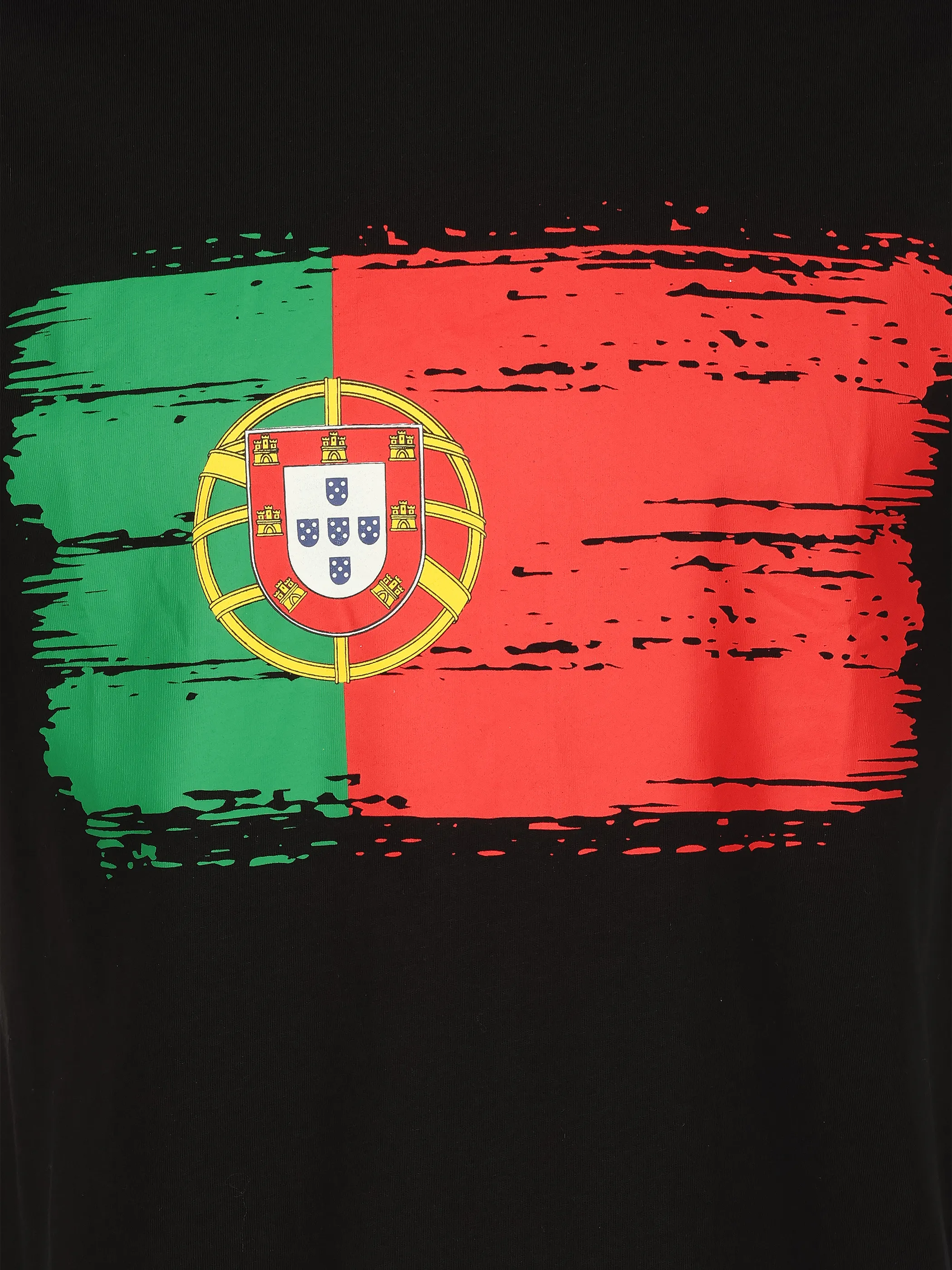 Grinario Sports Unisex Fan-T-Shirt, Portugal Schwarz 927463 BLACK PT 3