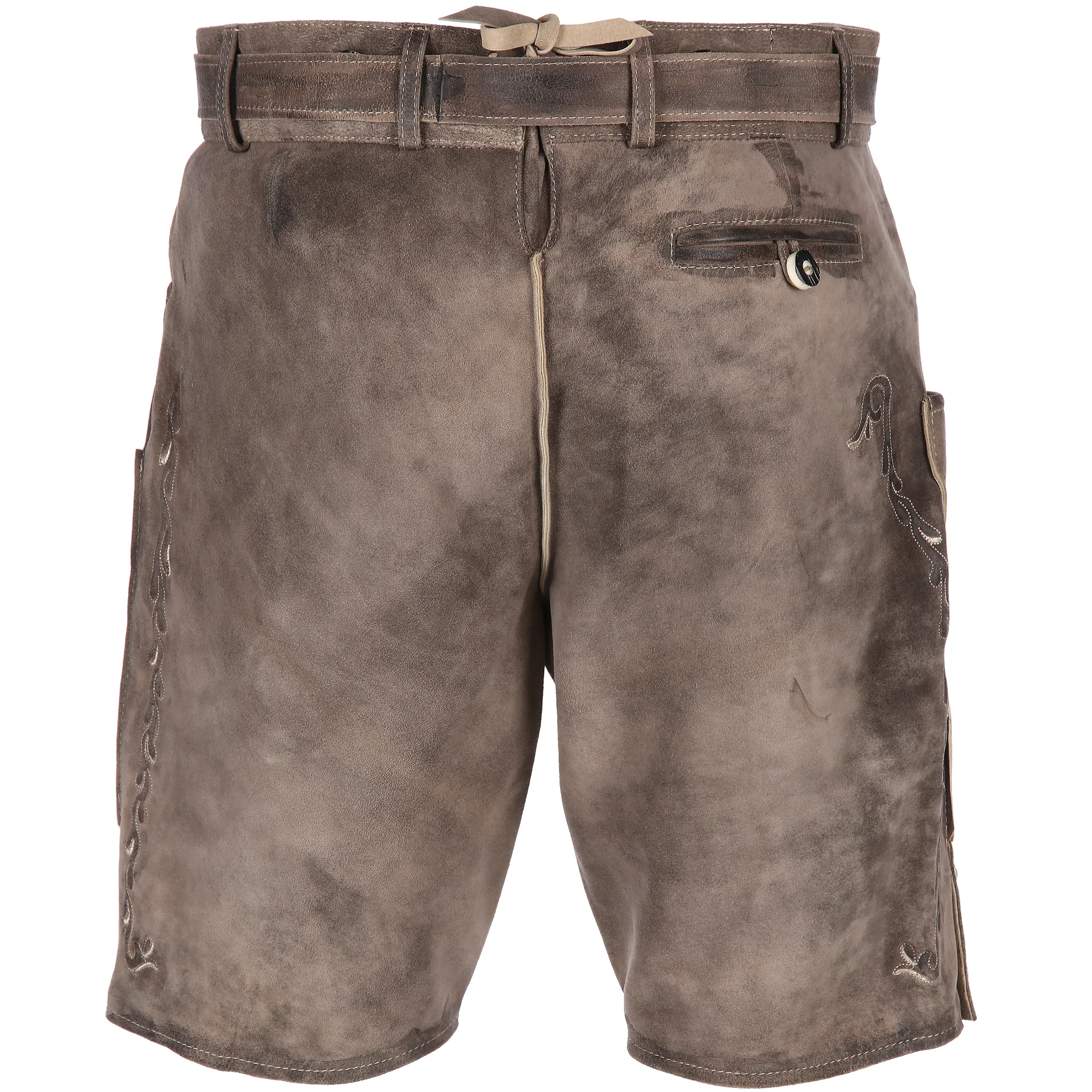 Birkhahn Mode und Tracht He. Lederhose kurz Ziegenleder Grau 798433 GRAU ANTIC 2