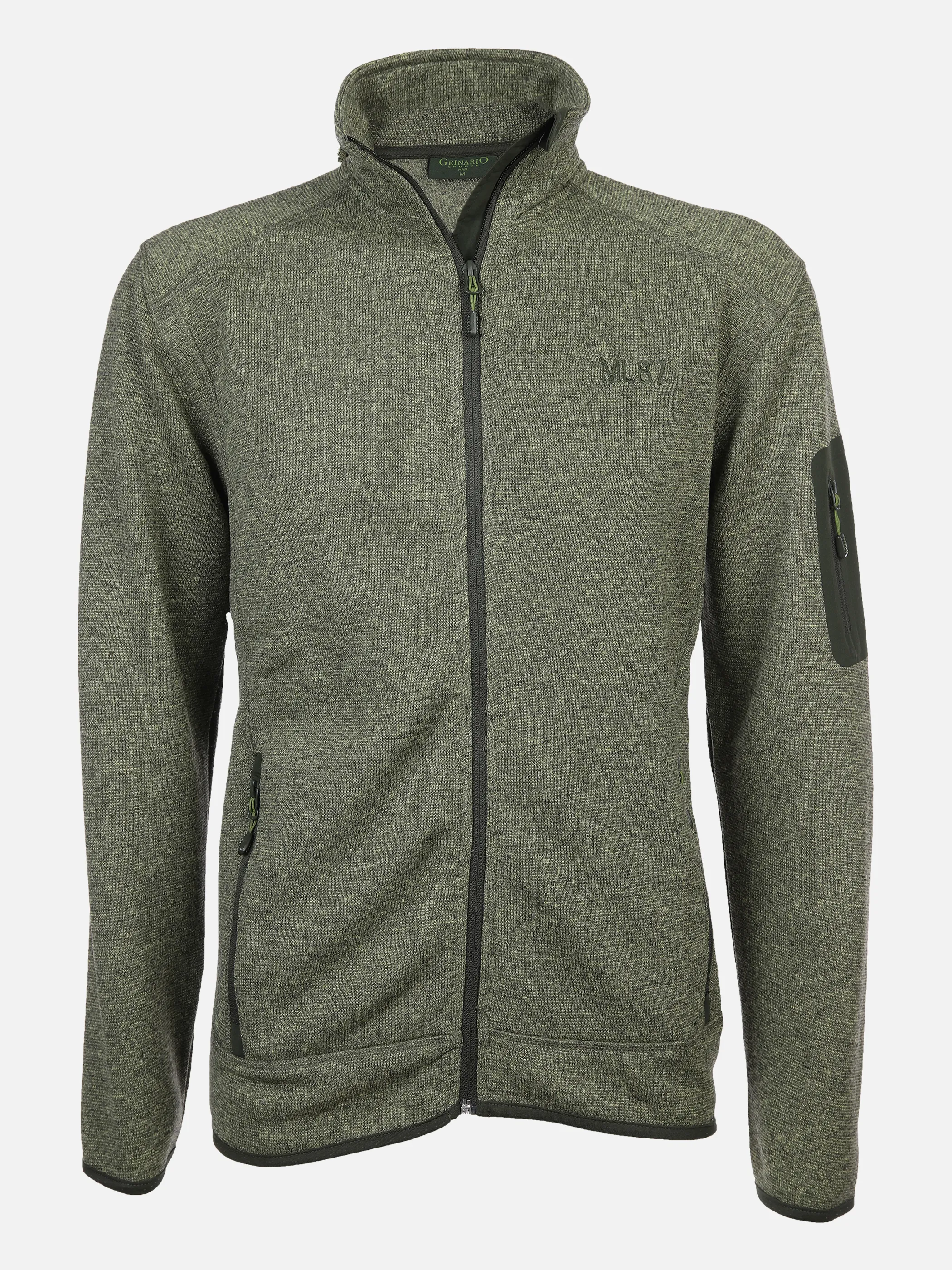 Grinario Sports He-Fleecejacke Grün 868043 KHAKI 1 Grinario Sports He-Fleecejacke Grün 868043 KHAKI 1