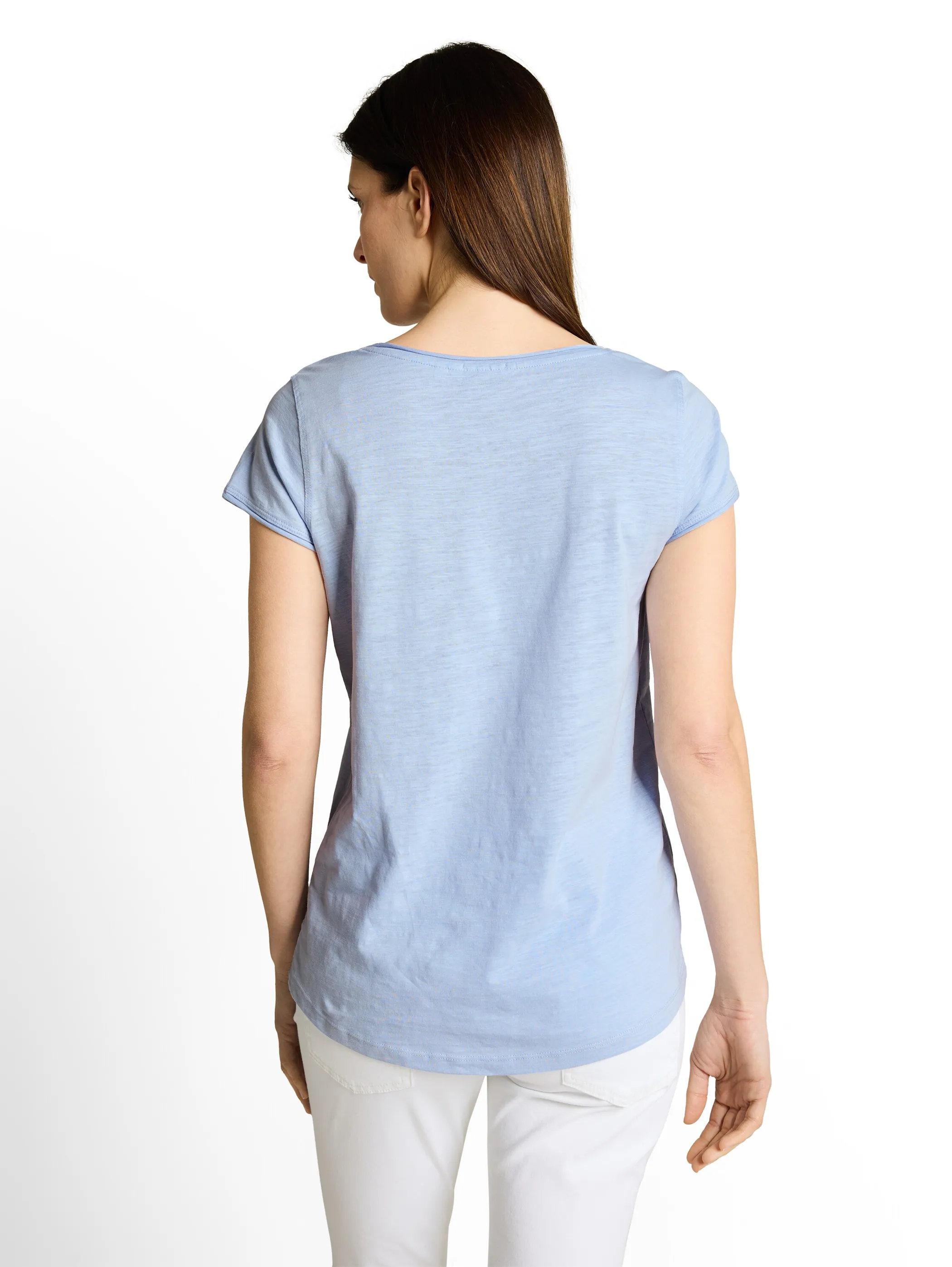 Tom Tailor 1050423 NOS T-shirt slub jersey wide crew Blau 922033 11270 2