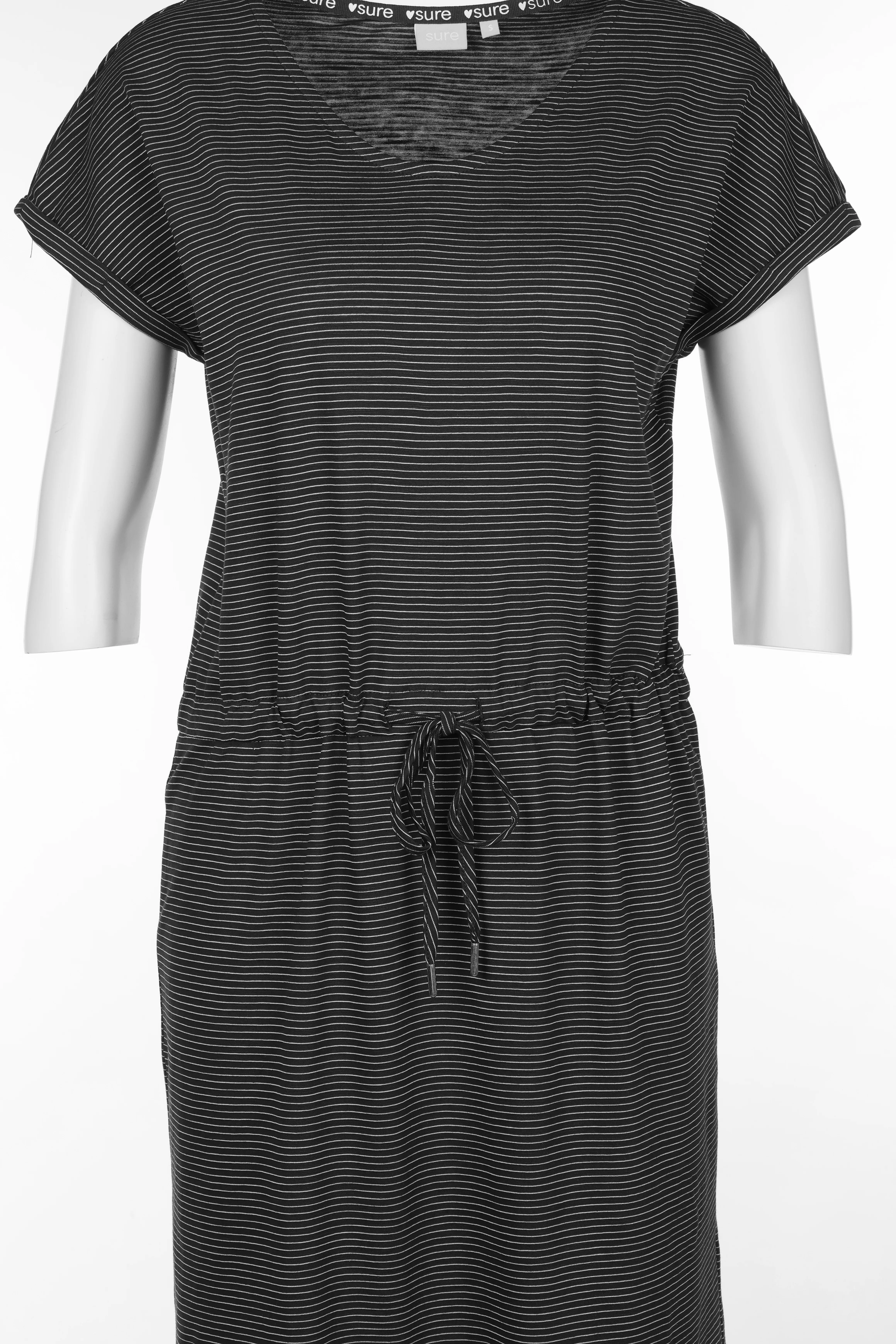 Sure Da-Jerseykleid, geringelt Schwarz 924183 BLACK 3