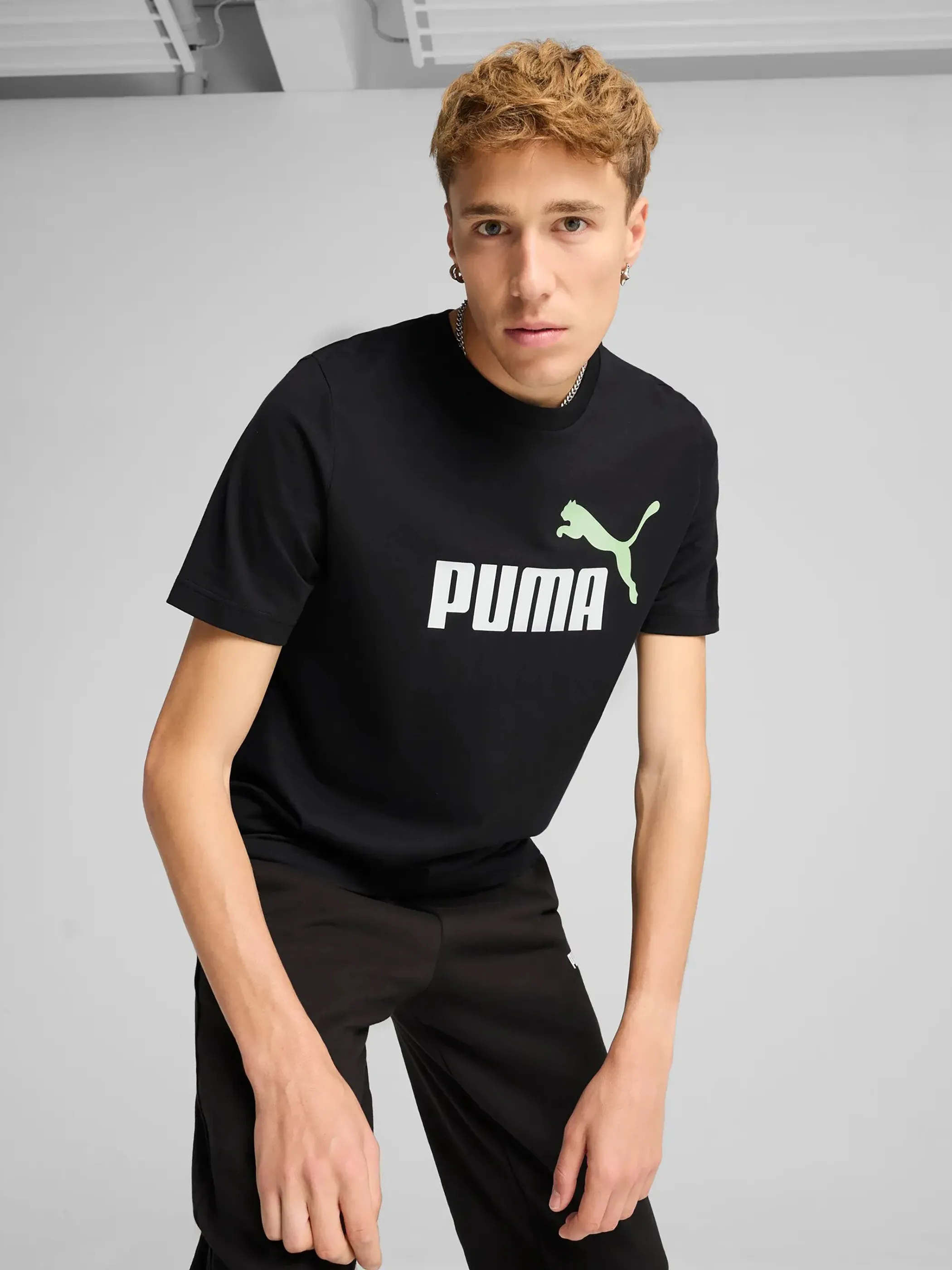 Puma 684708 He-T-Shirt ESS 2 COLOR No. 1 Logo Grün 904557 0051 3