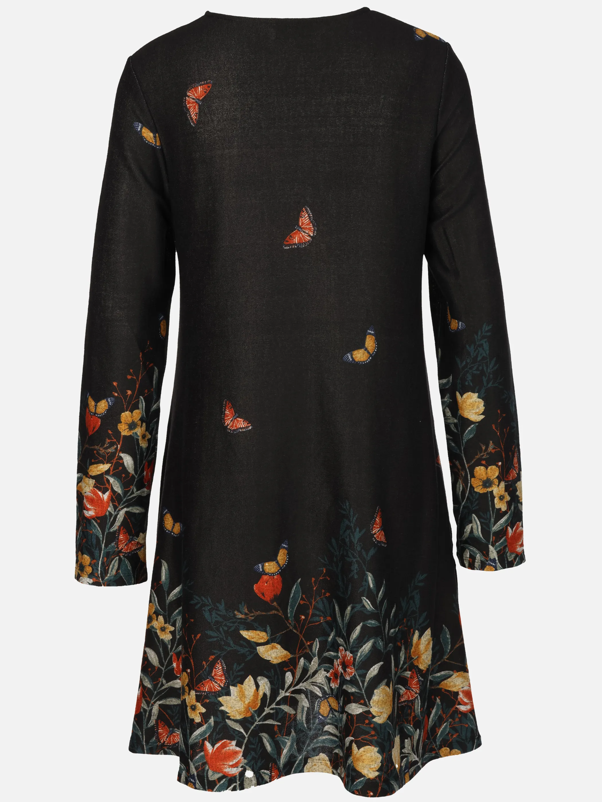Apricot 583962 Apricot Flower Border Print Swing Dress Schwarz 894093 BLK 2
