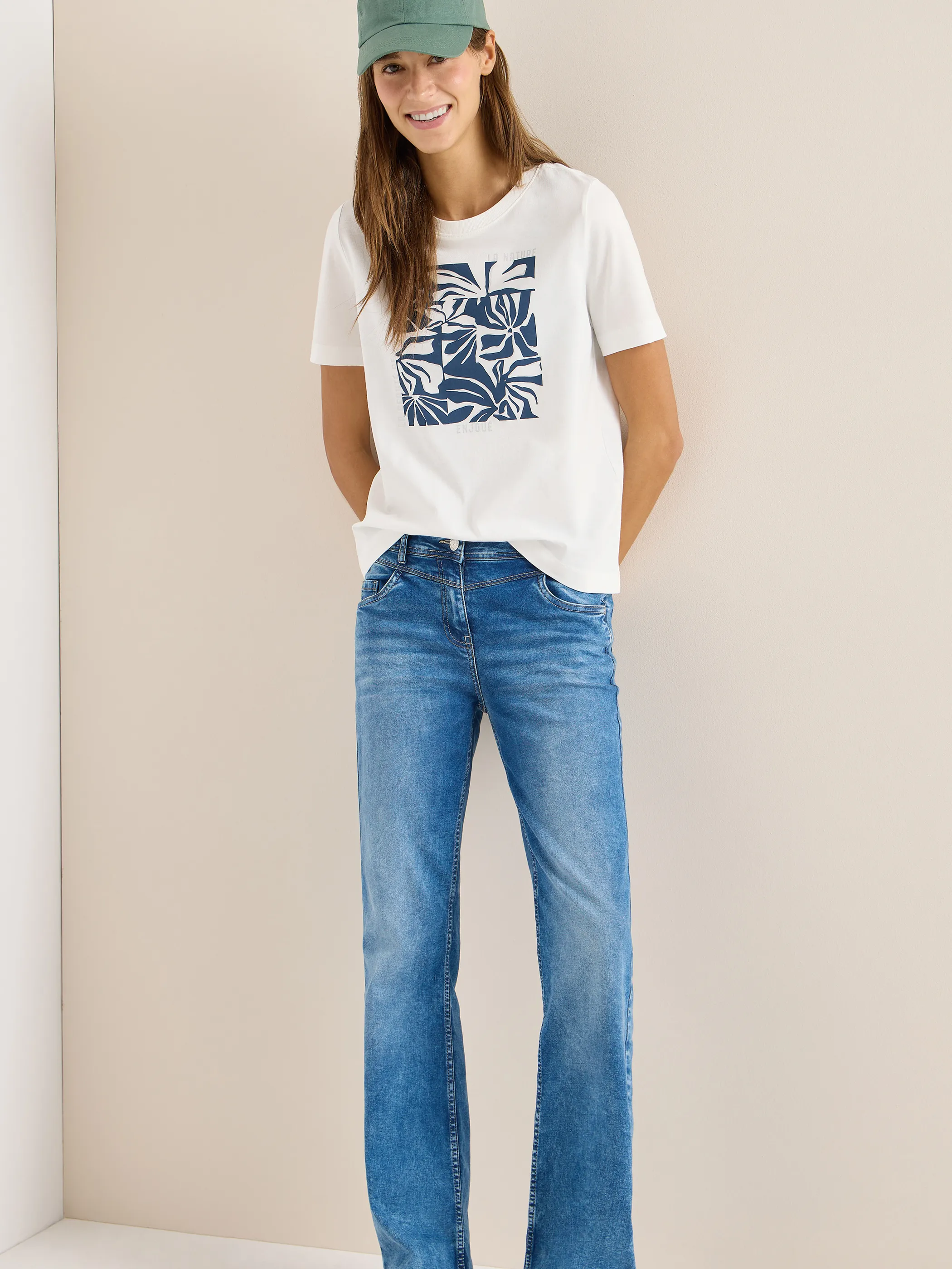 Cecil B324824 TOS Flower FP Shirt Weiß 926367 33474 1