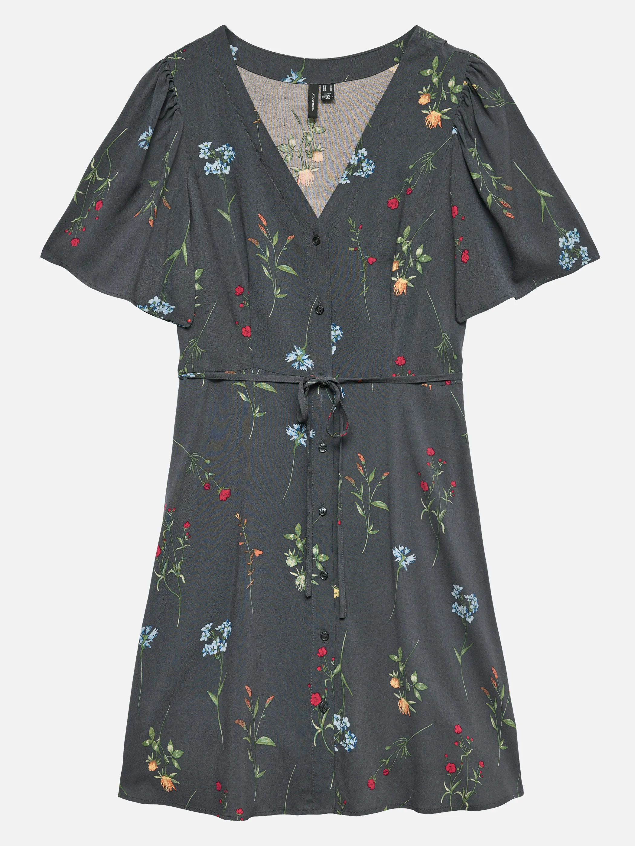 Vero Moda 10292845 VMALBA SS SHORT DRESS Grau 890807 175618026 1