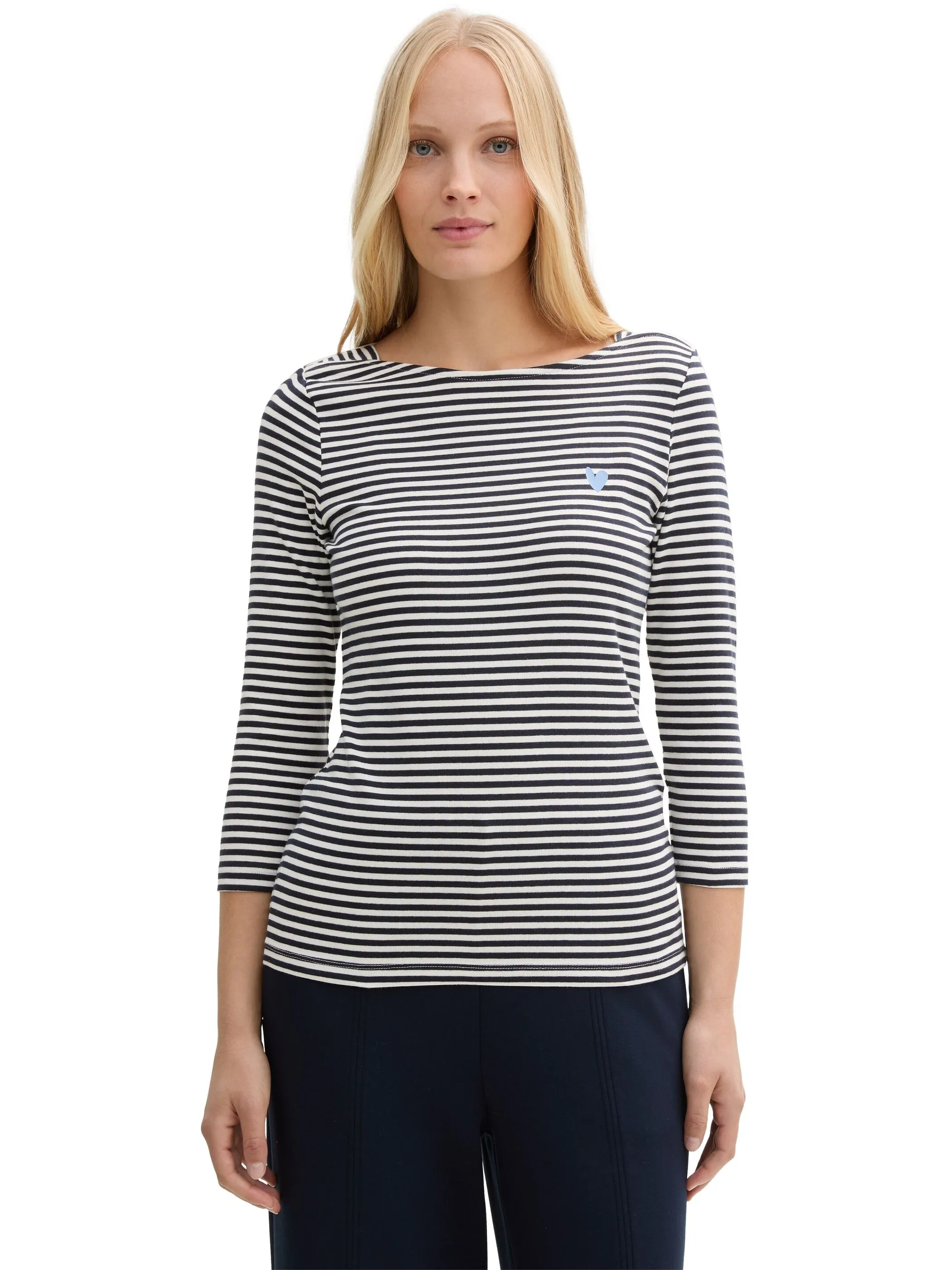 Tom Tailor 1045535 NOS T-shirt striped longsleeve Marine 905958 37370 5