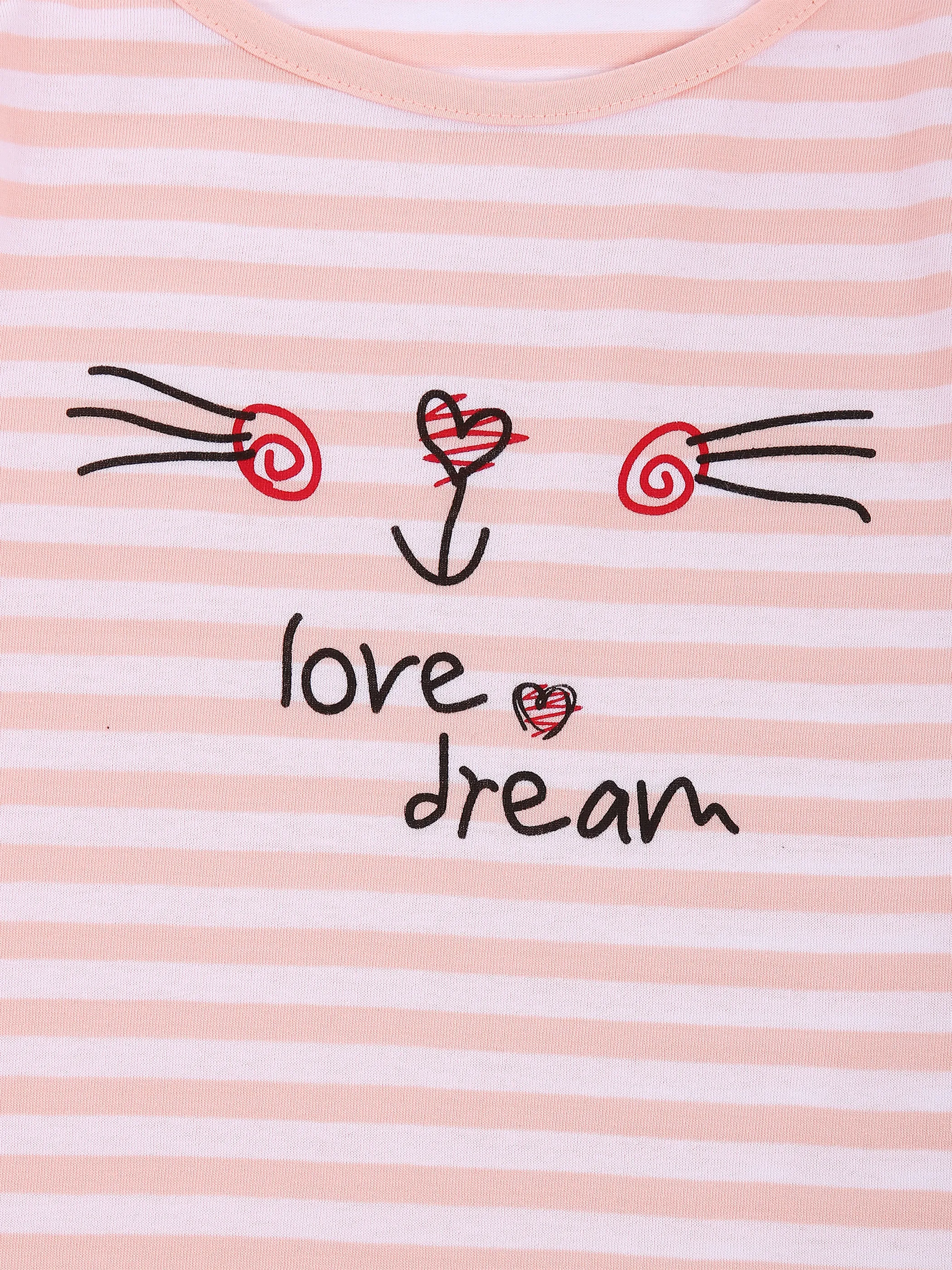 Stop + Go Md. Nchthemd Love 1/2 Arm + Vo Rosa 851065 LT ROSE/GR 3